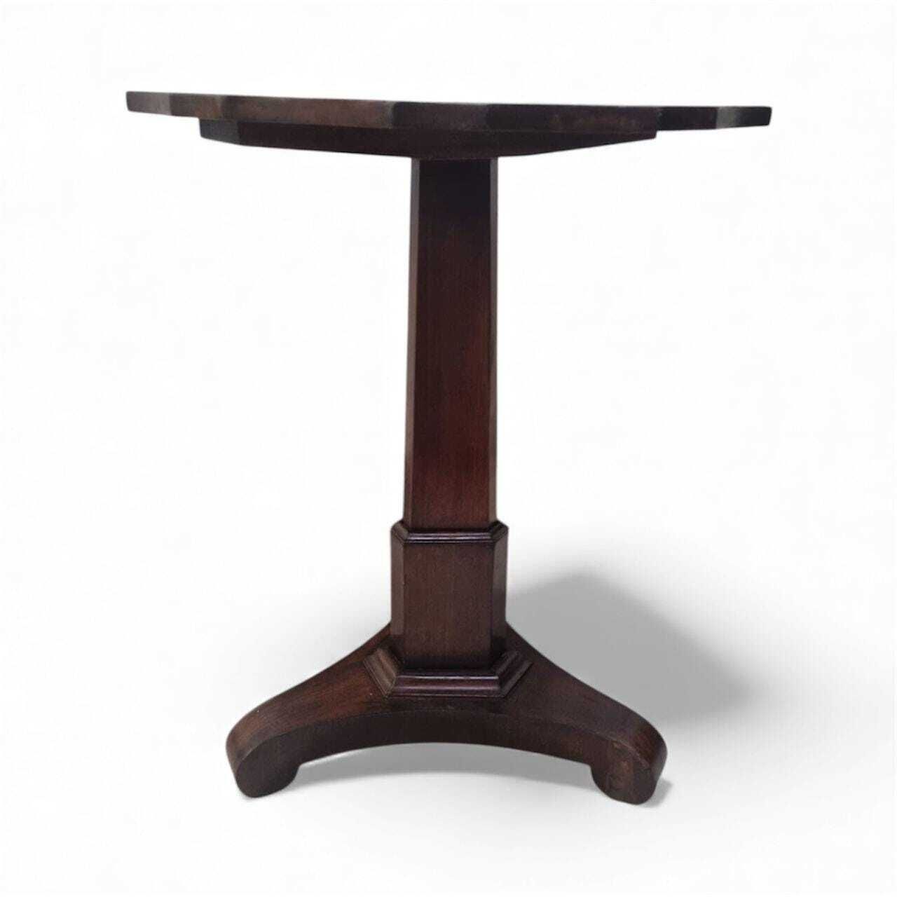 Vintage Scalloped Top Pedestal Occasional Table / Early 20th Century photo for sale