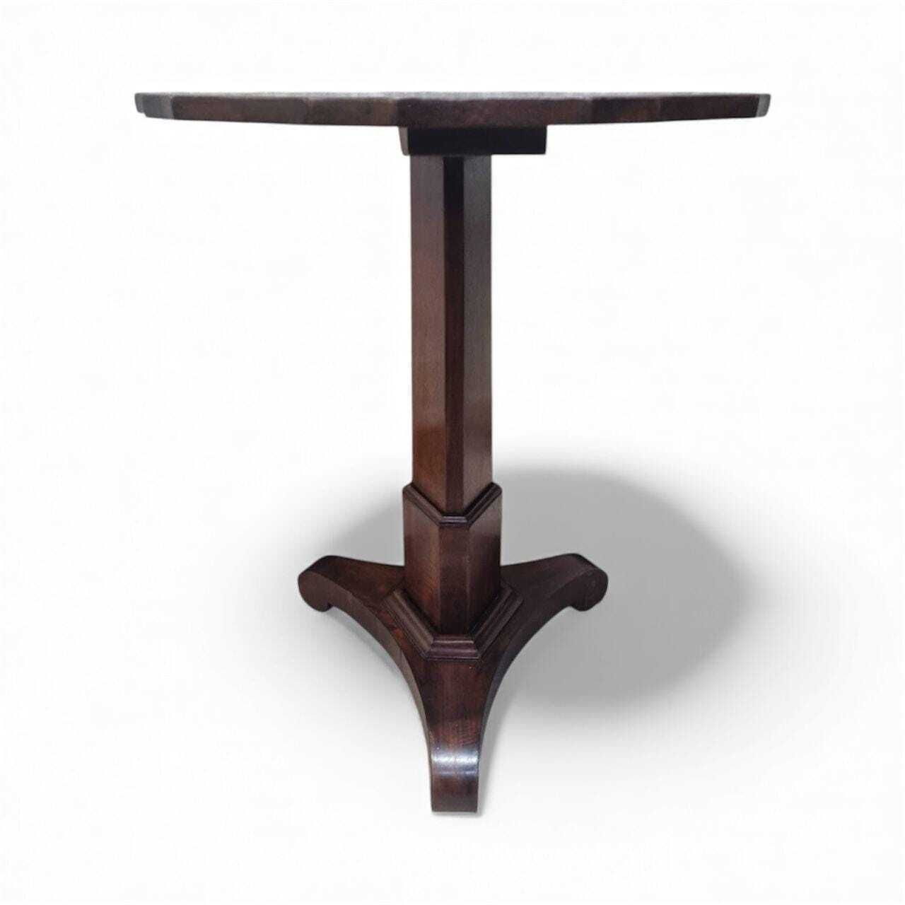 Vintage Scalloped Top Pedestal Occasional Table / Early 20th Century photo vinterior