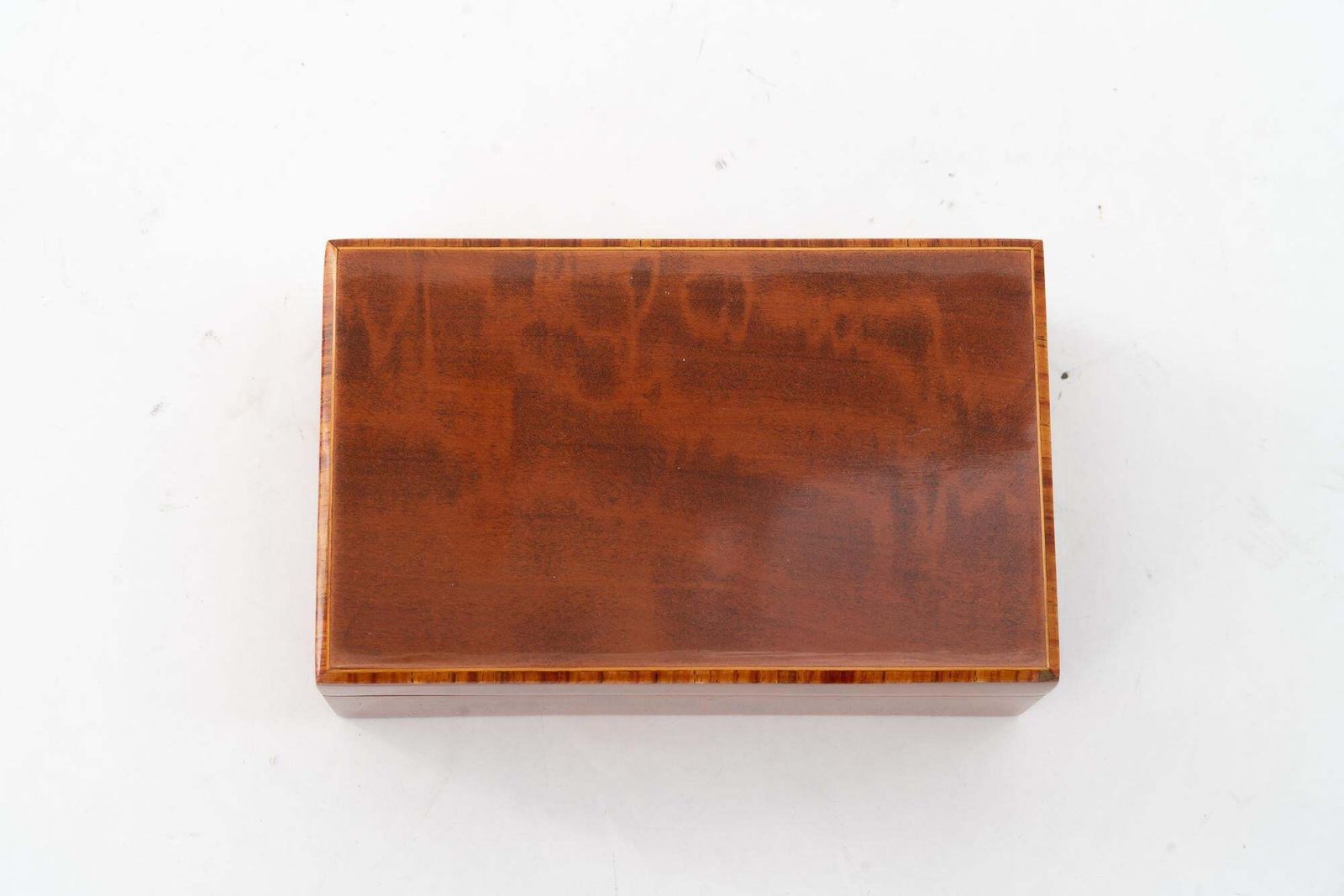 Art Deco Nut Veneer Jewelry Boxes With Inlay On The Edge Vienna Around 1920s photo vintage