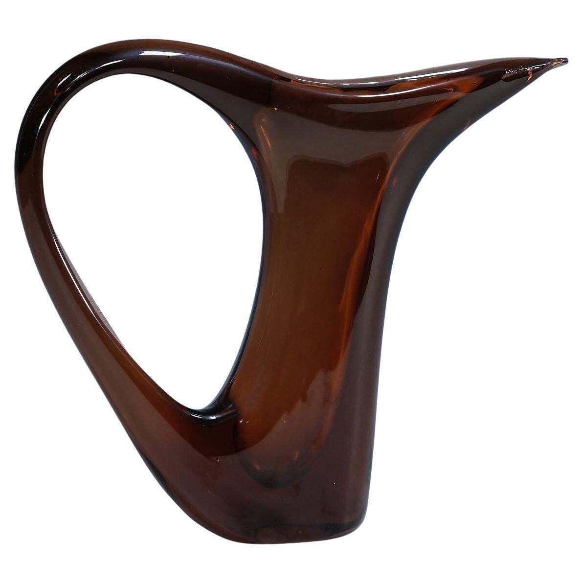 Vintage Murano Glass Vase Anse Volanti By A.Ve.M. 1950s