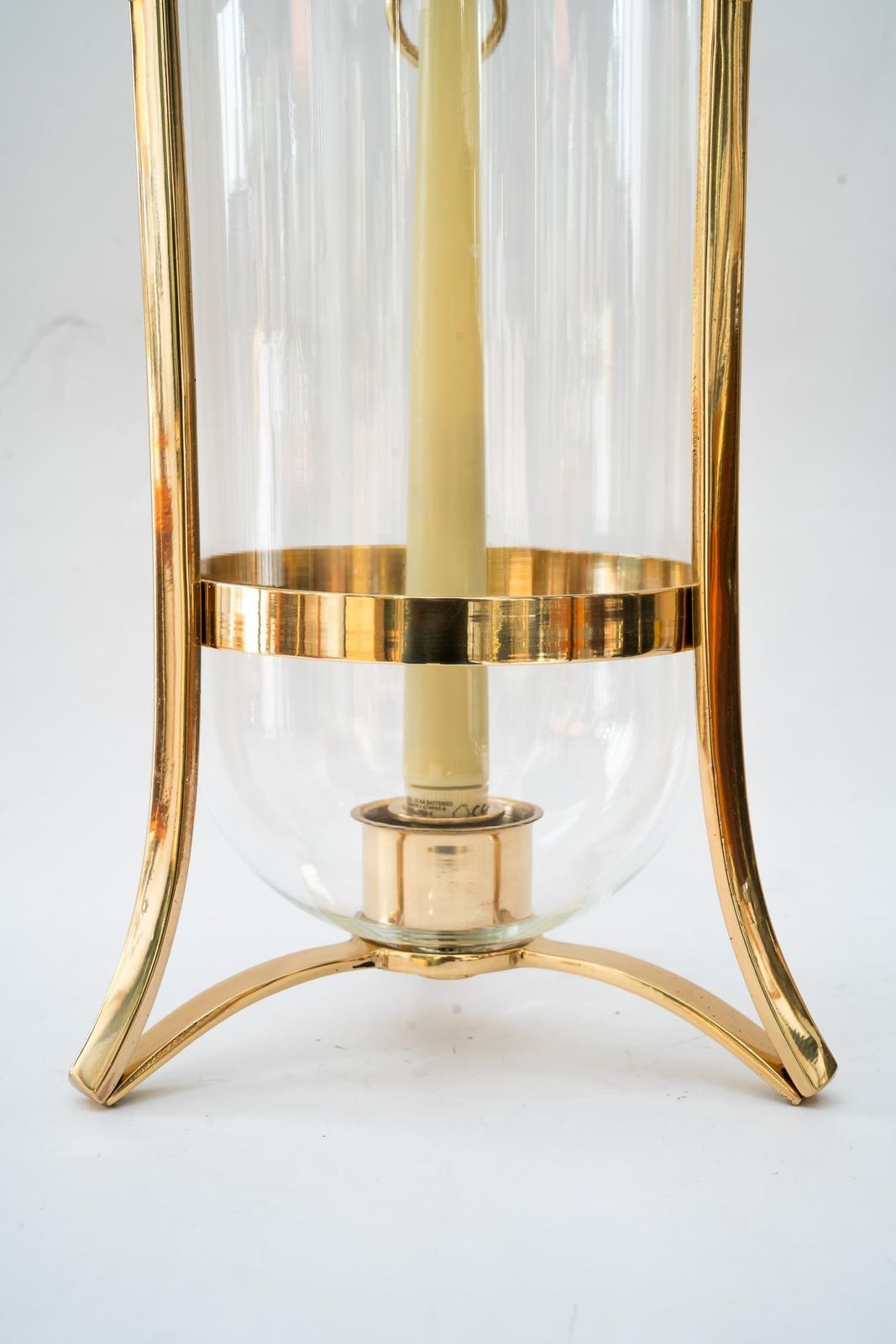 Bronze Balcony Candle Lantern With Glass Vienna Around 1960s photo vintage