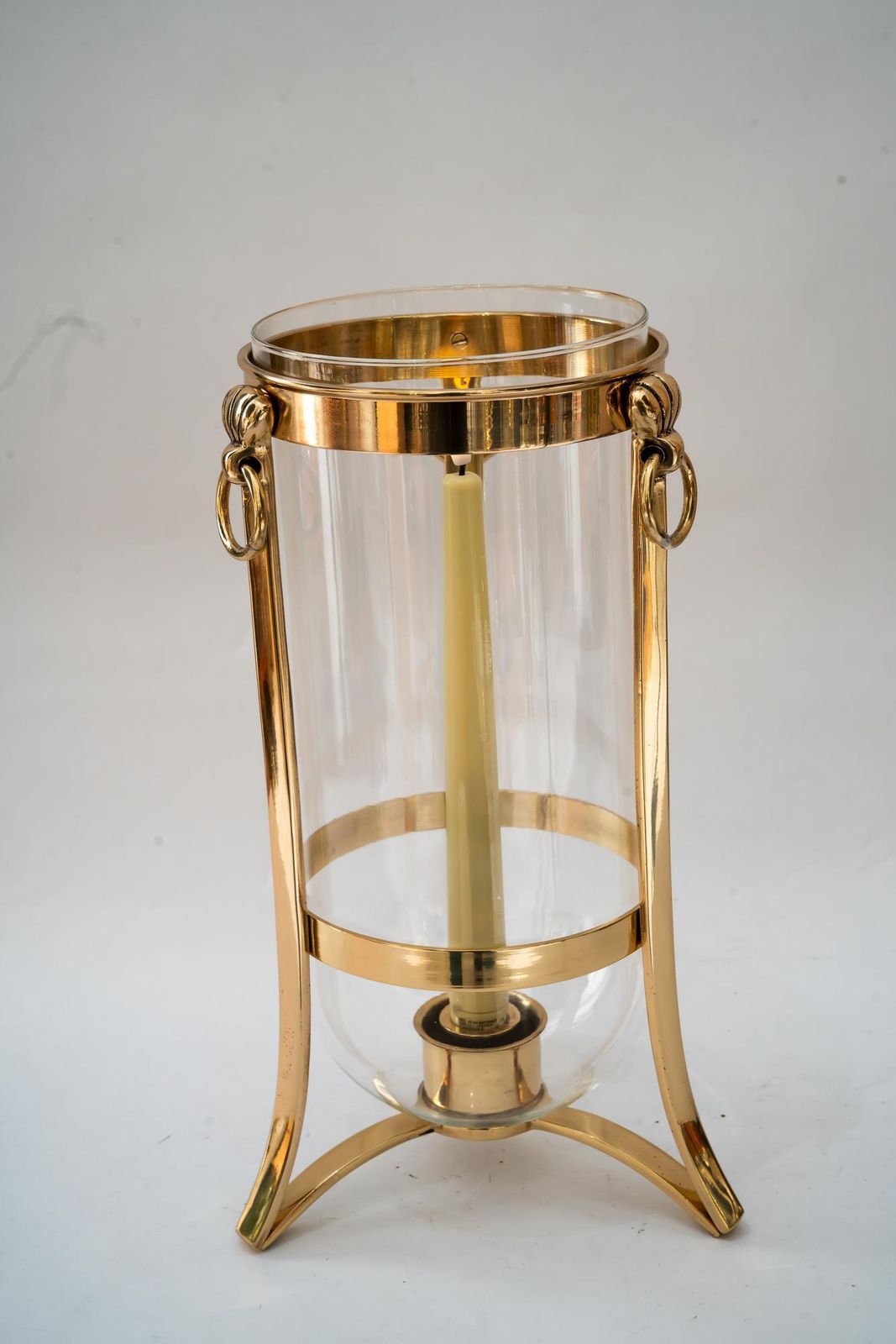 photo for sale Bronze Balcony Candle Lantern With Glass Vienna Around 1960s