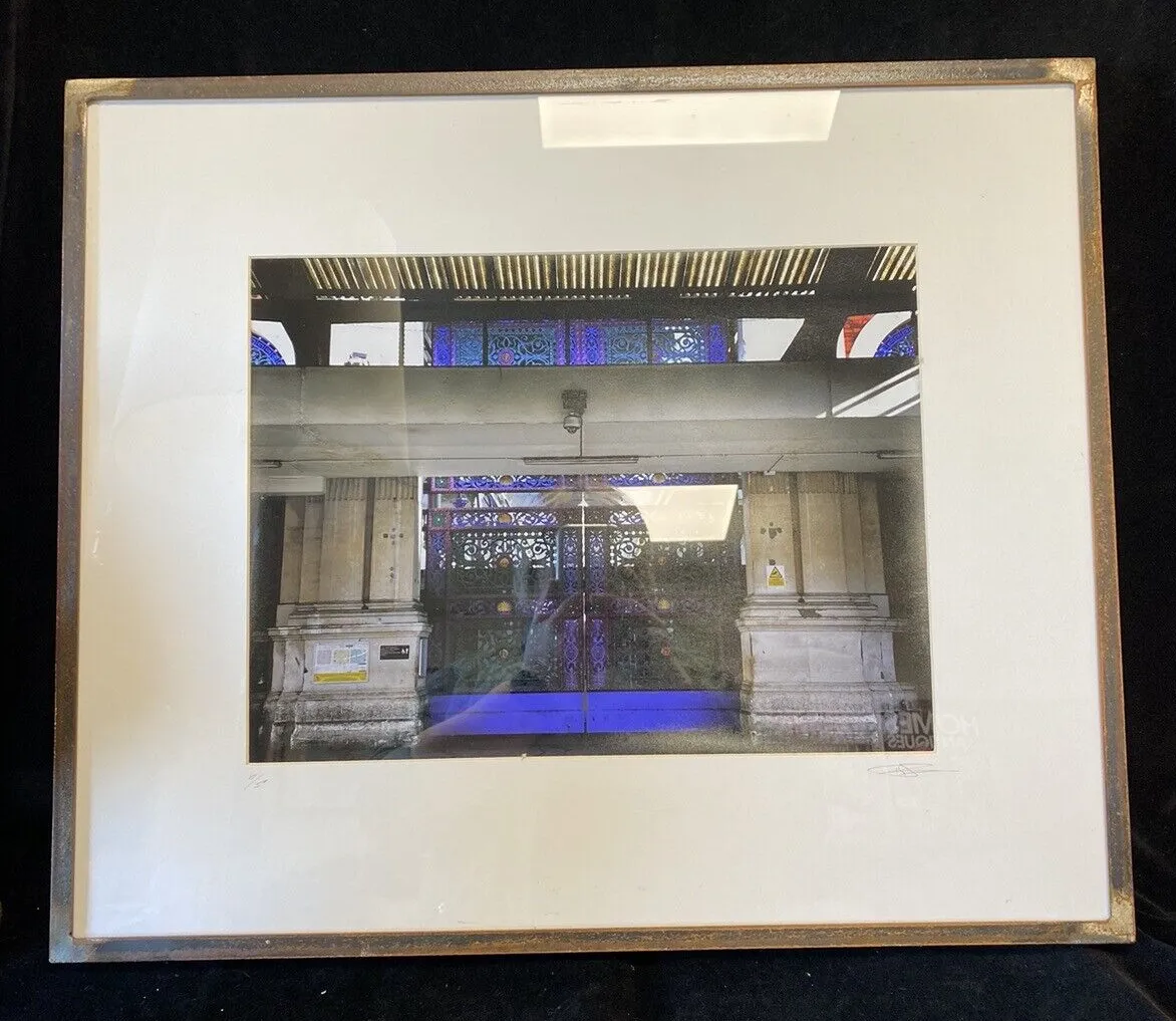 Steel Framed Print Smithfield Market’s Ornamental Doors Signed Limited Edition photo for sale