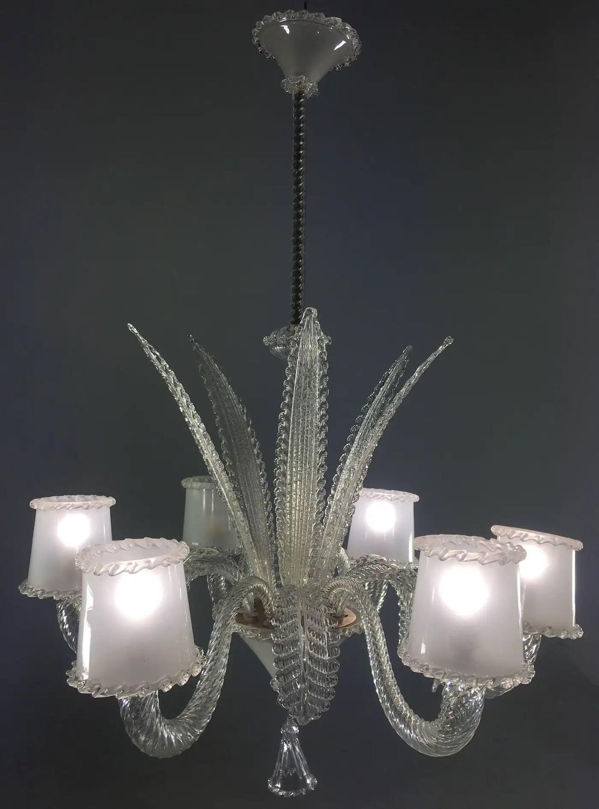 Amazing Chandelier By Barovier & Toso, Murano, 1940s photo 7807.0