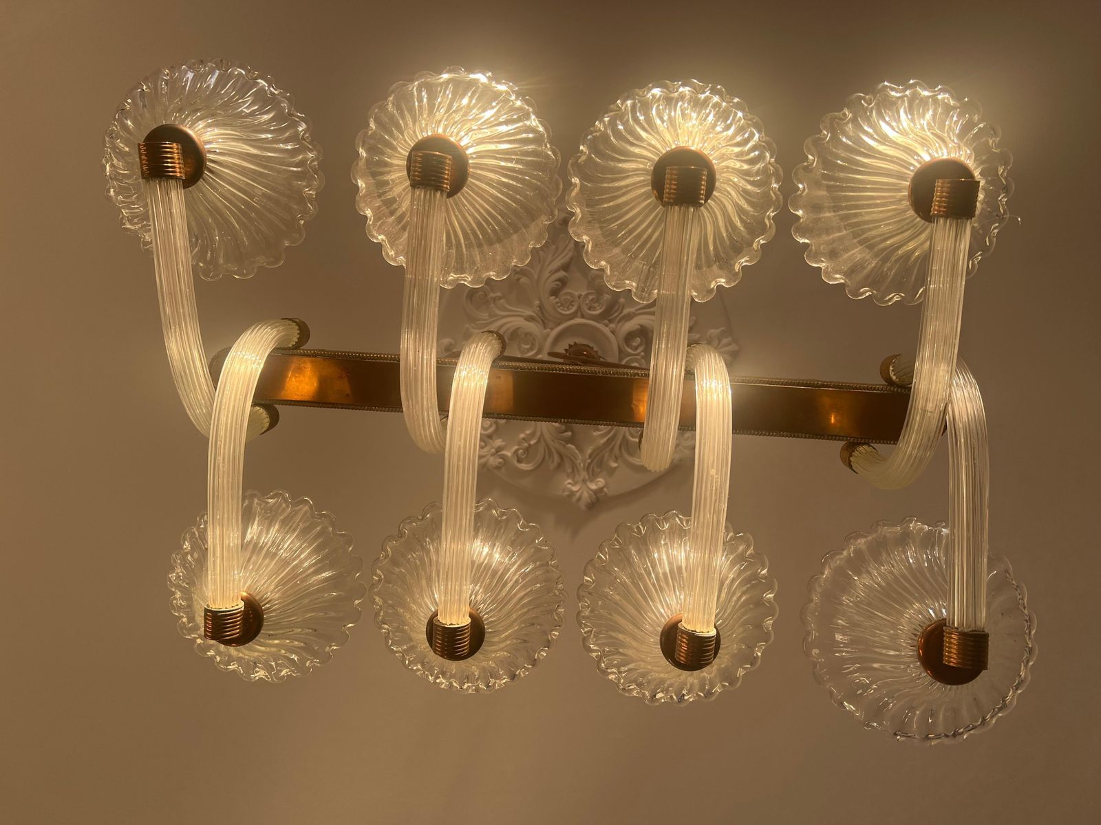 Chandelier By Barovier & Toso, Murano, 1940s photo vintage