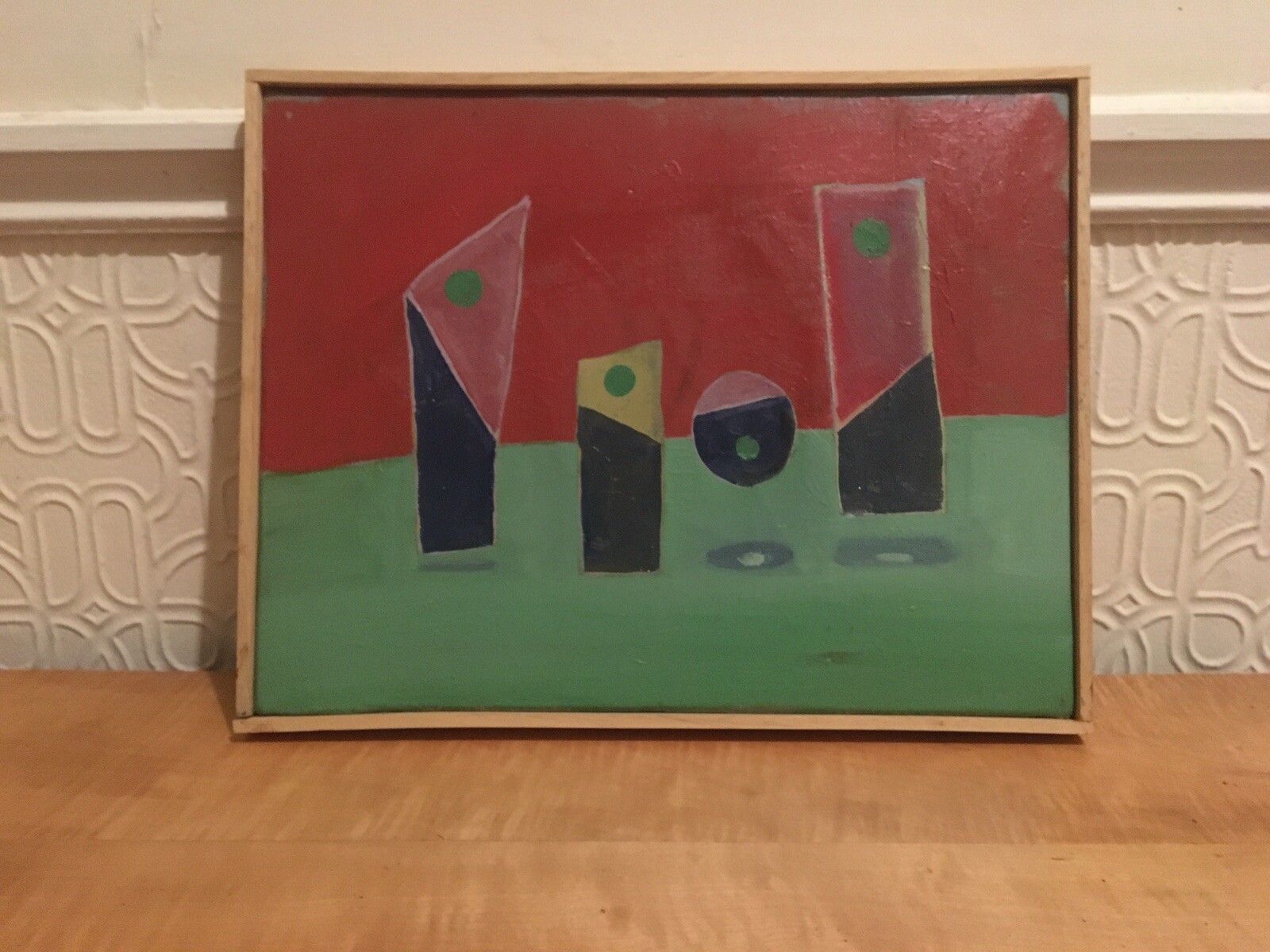 Vintage Oil Painting Still Life/Abstract 1974 Signed K C Modernist Mid Century
