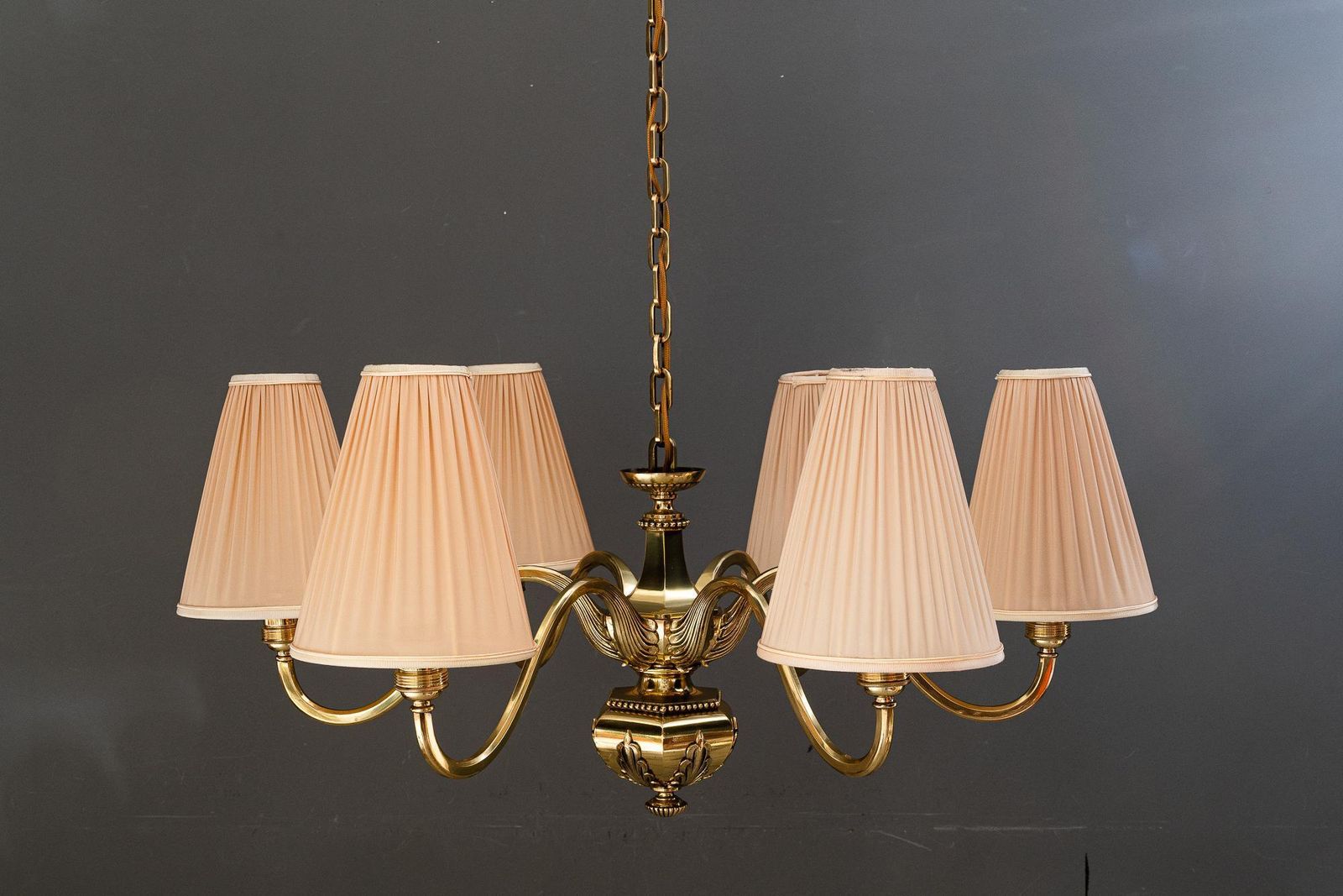 Art Deco Chandelier With Fabric Shades Vienna Around 1920s photo furniture