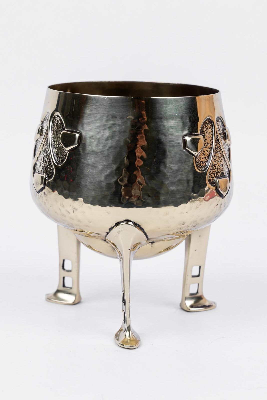 Small Hammered Art Deco Flower Pot, Vienna, Circa 1920s photo for sale