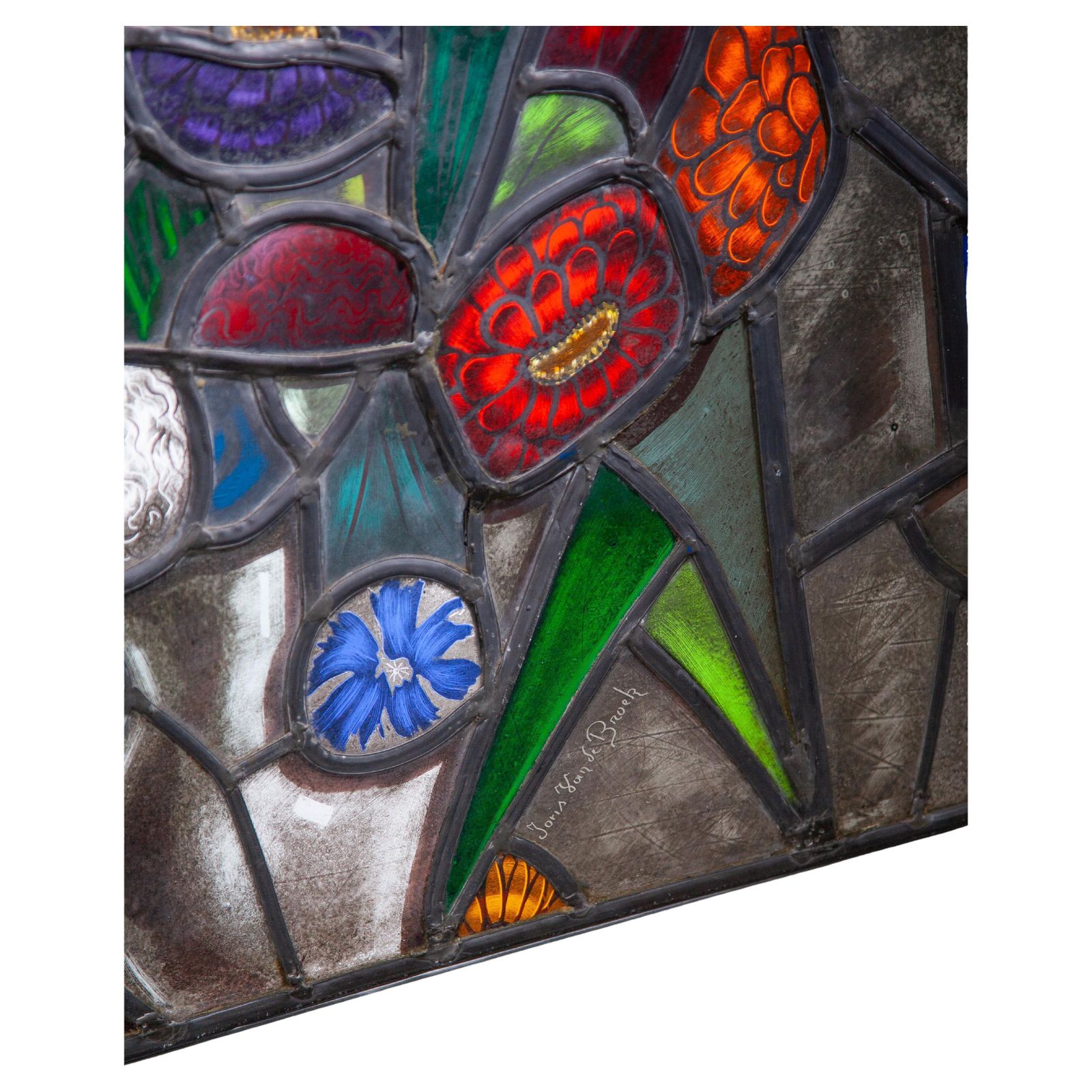 Decorative Flower Stained Glass Window By The Dutch Artist Joop Van Den Broek photo furniture