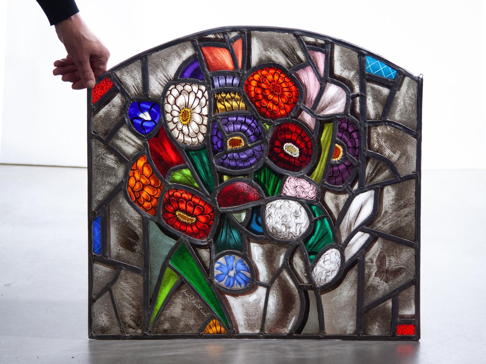Decorative Flower Stained Glass Window By The Dutch Artist Joop Van Den Broek photo buy