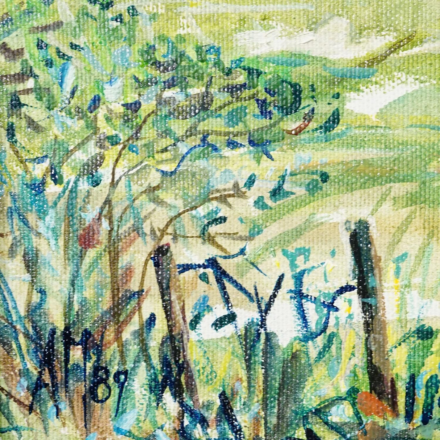 Landscape Steinhoegl Bavaria, 1989 – Oil Painting By Alexander Michael photo 298.0