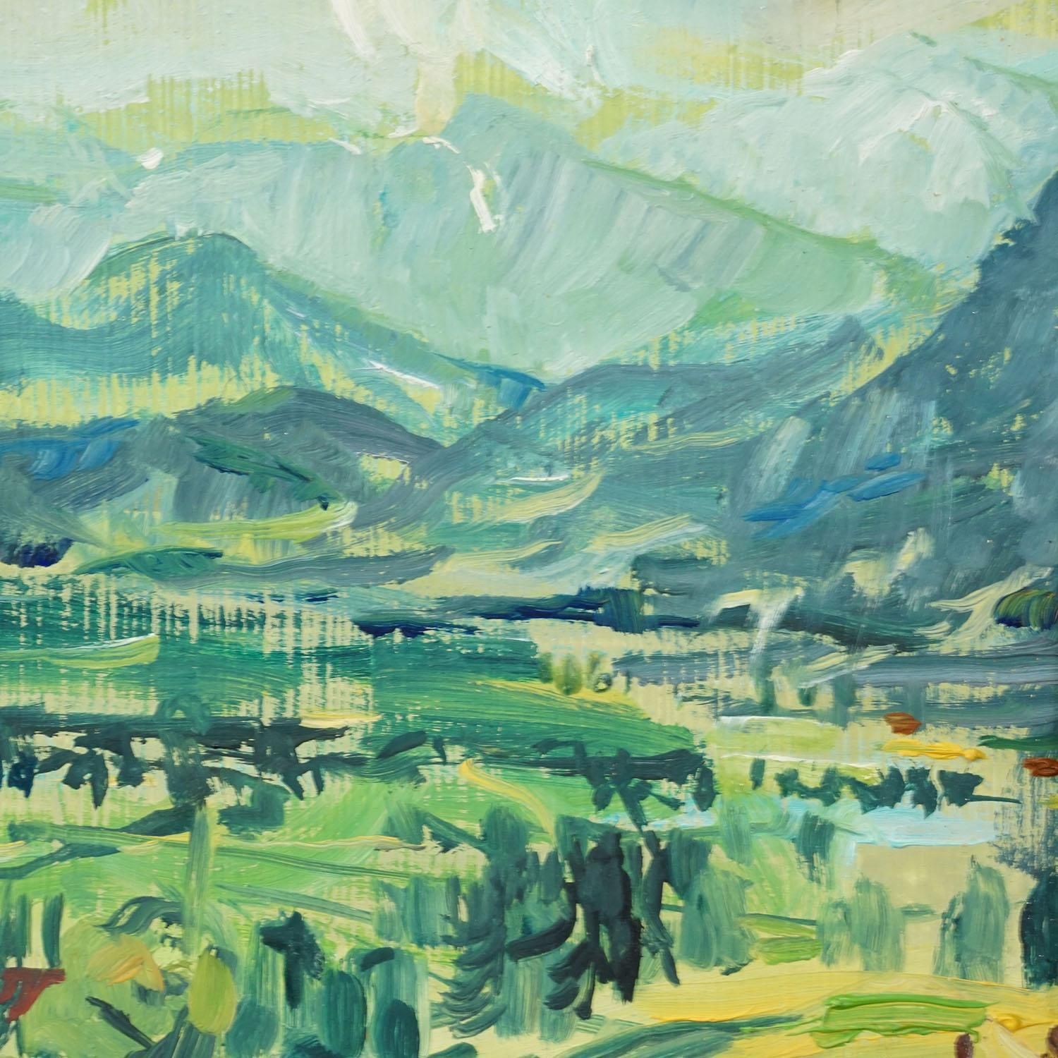 Bad Tölz, Gaißach, 1978 – Oil Painting By Alexander Michael photo Art