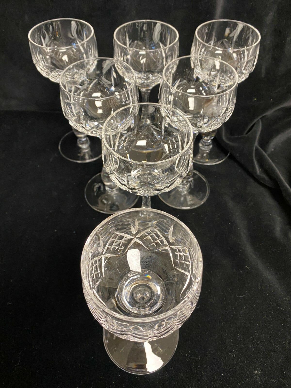 Set  7 X Stuart Crystal 'Glengarry' White Wine Hock Glasses photo buy