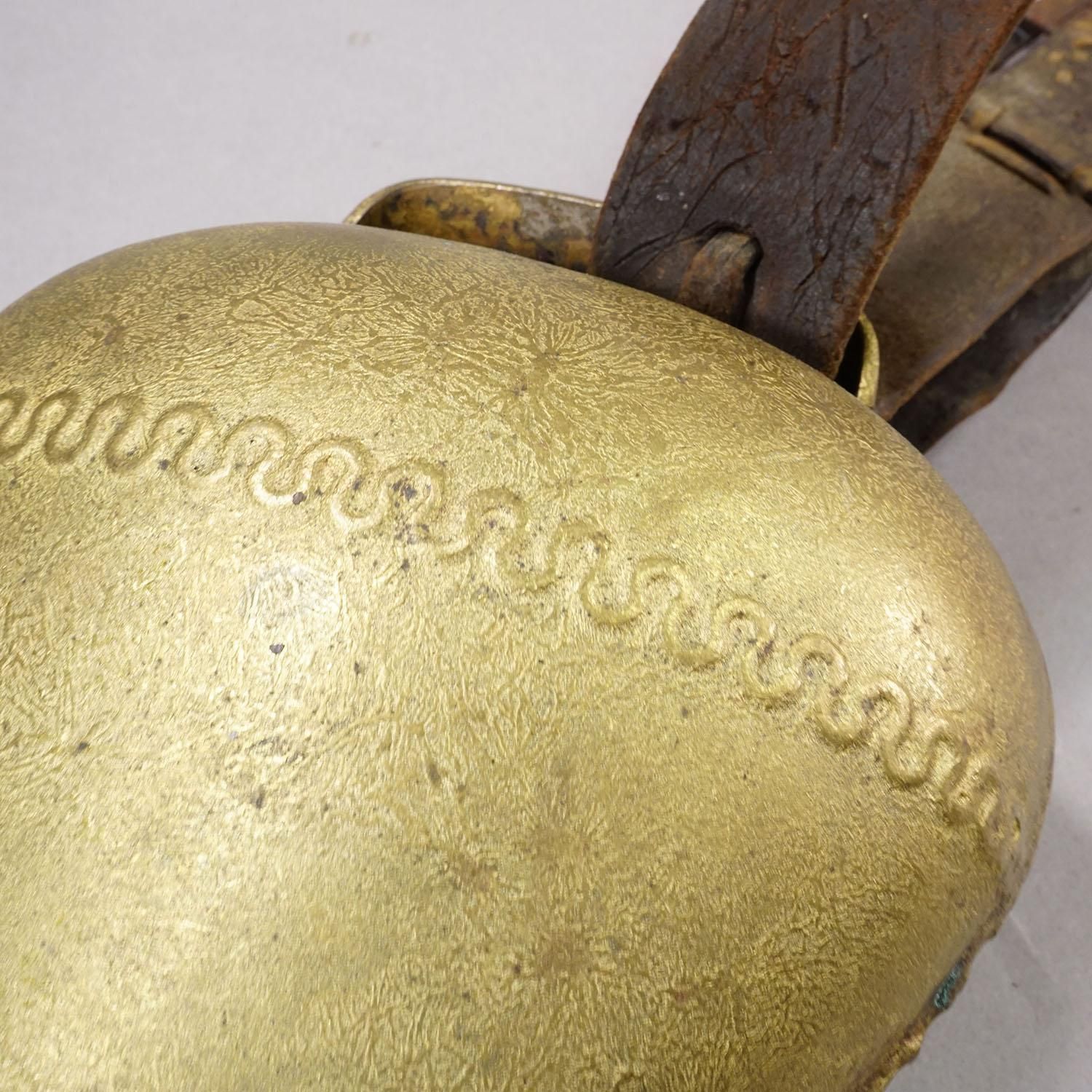 Antique Handforged Cattle Bell Made In Switzerland Ca. 1900s photo vinterior