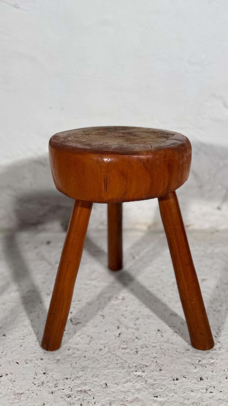 1207.0 Wabi Sabi Tripod Stools, France 1960s, Set Of Two. photo