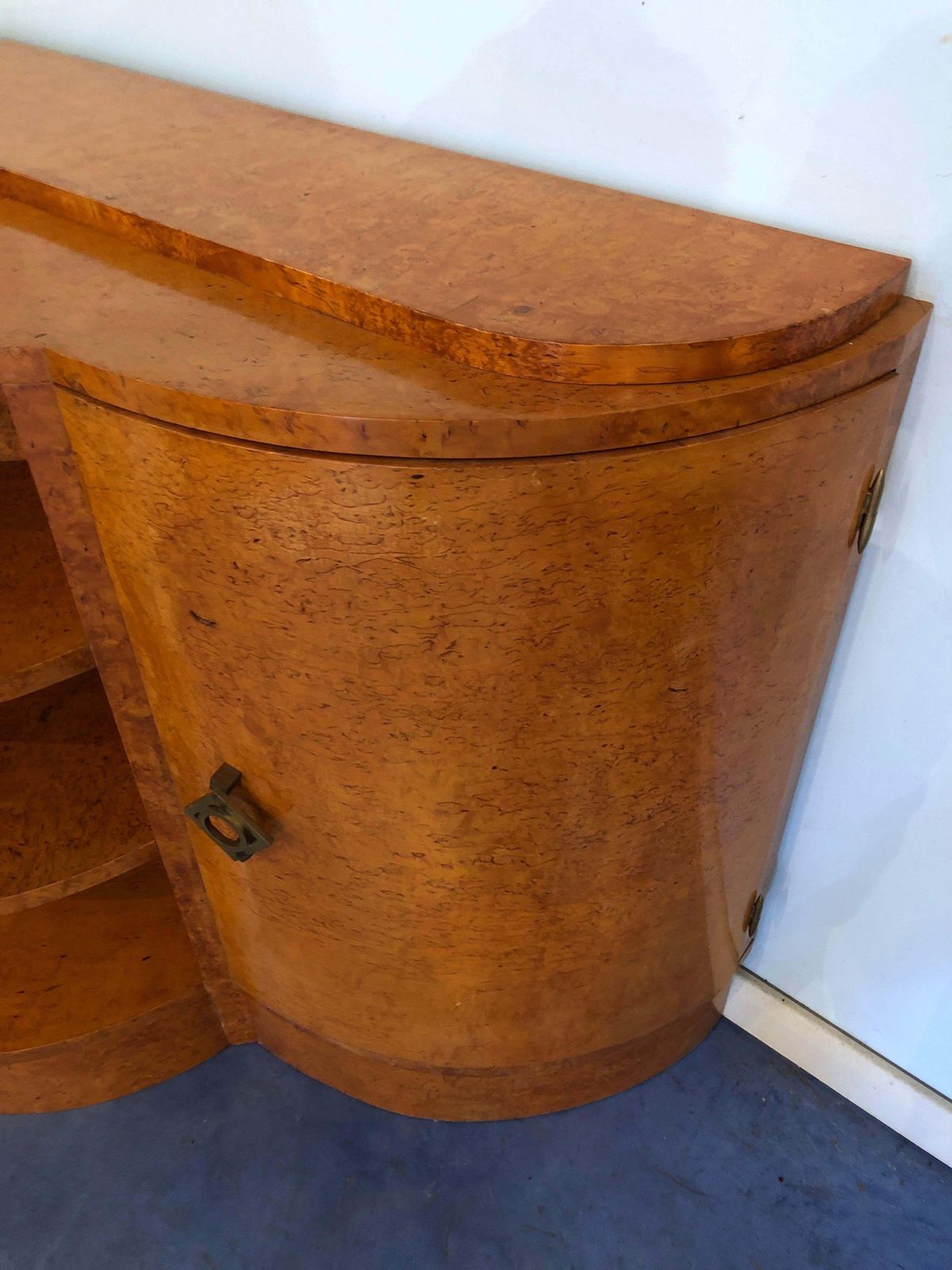 French Art Deco Maple Corner Sideboard, 1945 photo vintage