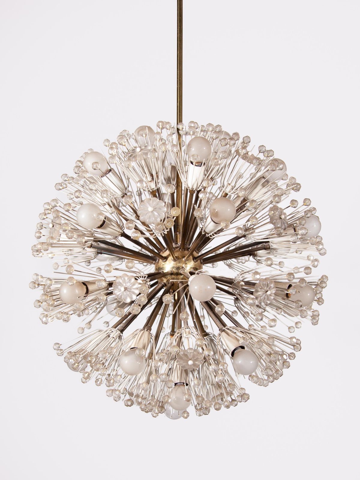 Brass And Glass Large Snowflake Chandelier By Emil Stejnar For Rupert Nikoll photo Lighting