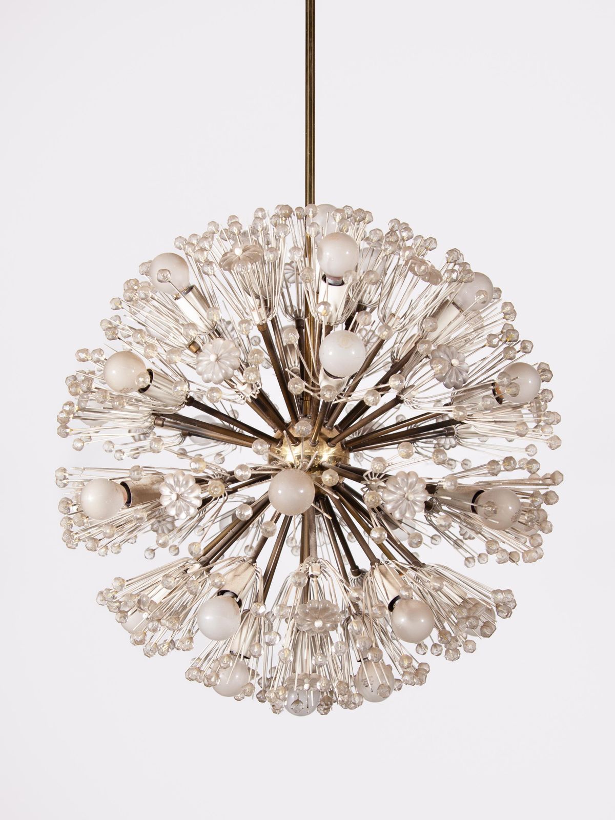 Brass And Glass Large Snowflake Chandelier By Emil Stejnar For Rupert Nikoll photo 7123.0