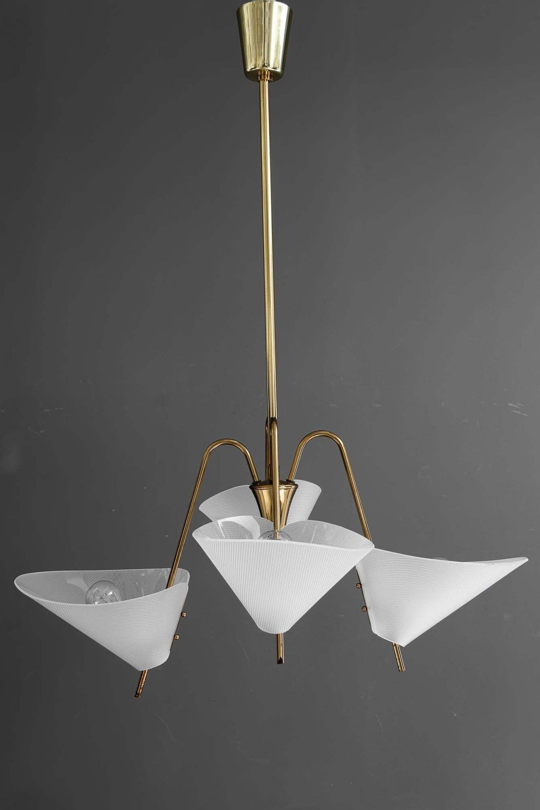Lighting Rupert Nikoll Chandelier With Lucite Shades Vienna Around 1960s photo