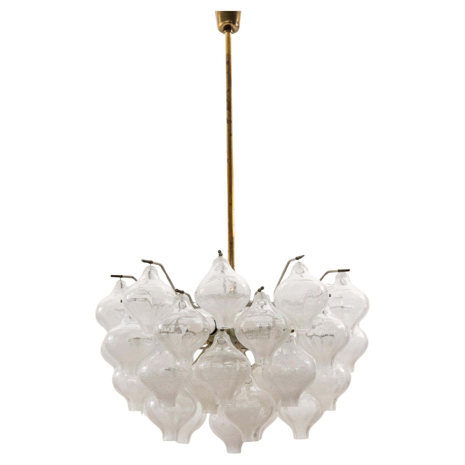 Kalmar Chandelier, 1950s Hand Blown 31 "Tulipan" Murano Glass. photo for sale