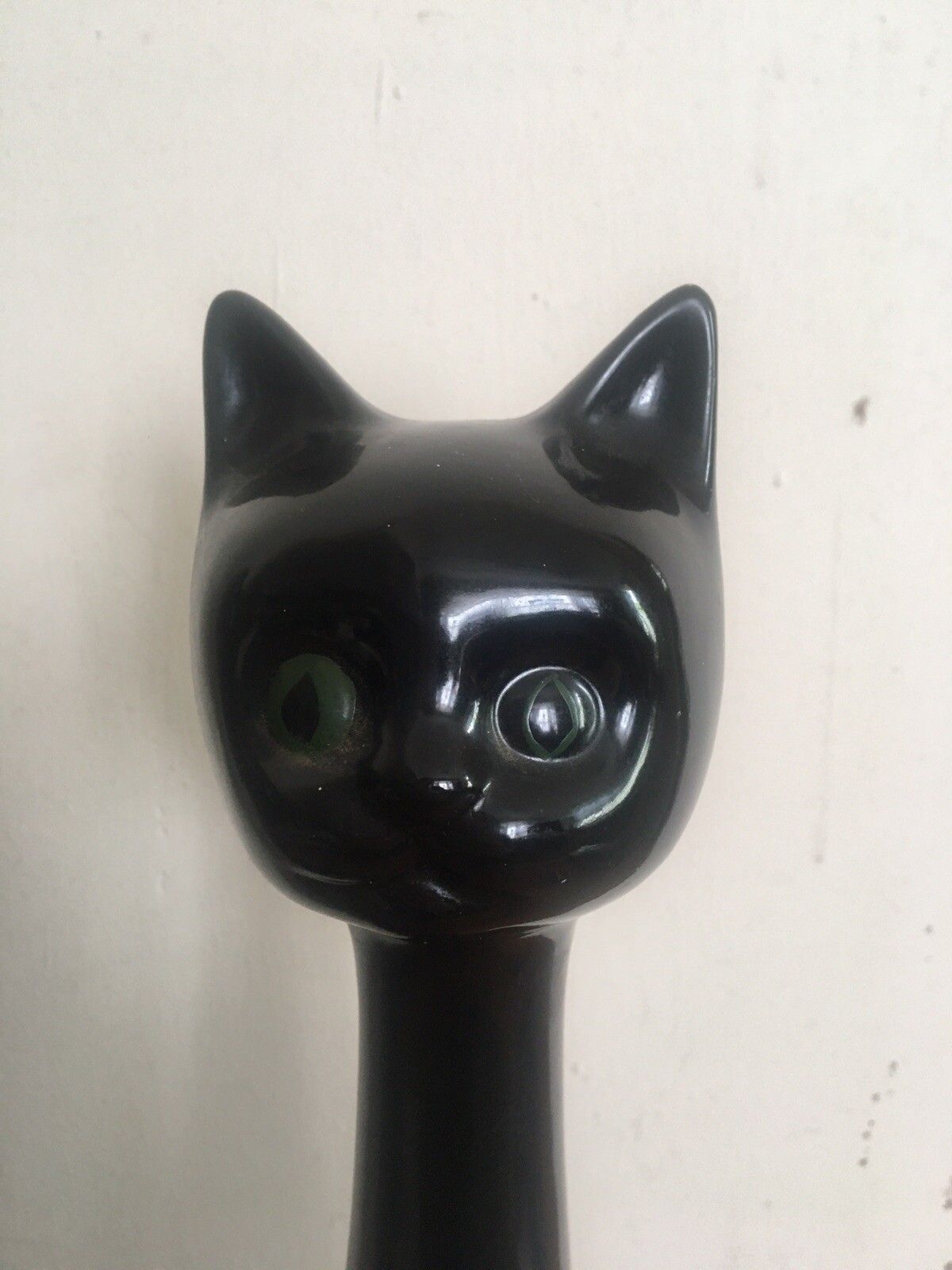 Large Pair Iconic Vintage Atomic Cats Ceramic Mid Century Pottery Long Neck 60s photo 52.0