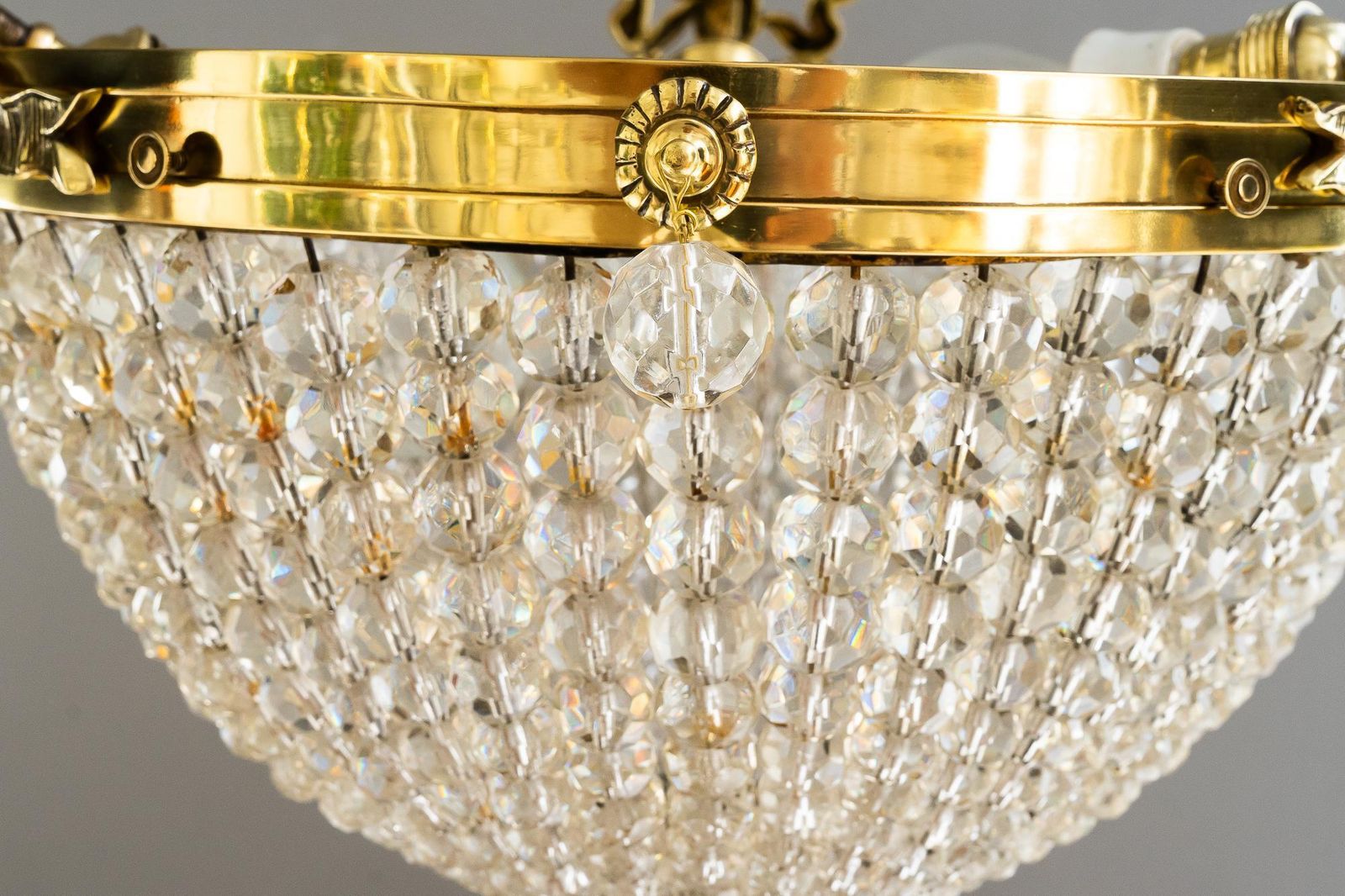 Historistic Crystal Basket Chandelier Vienna Around 1890s photo buy