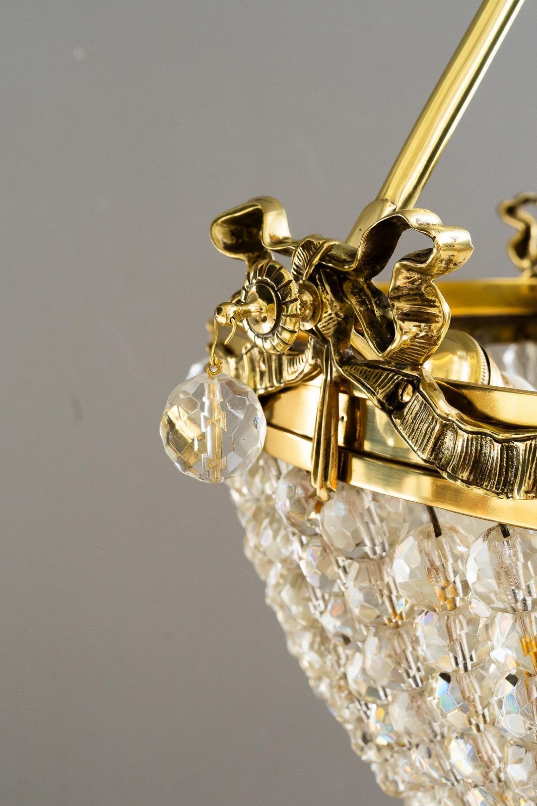 Historistic Crystal Basket Chandelier Vienna Around 1890s photo vintage