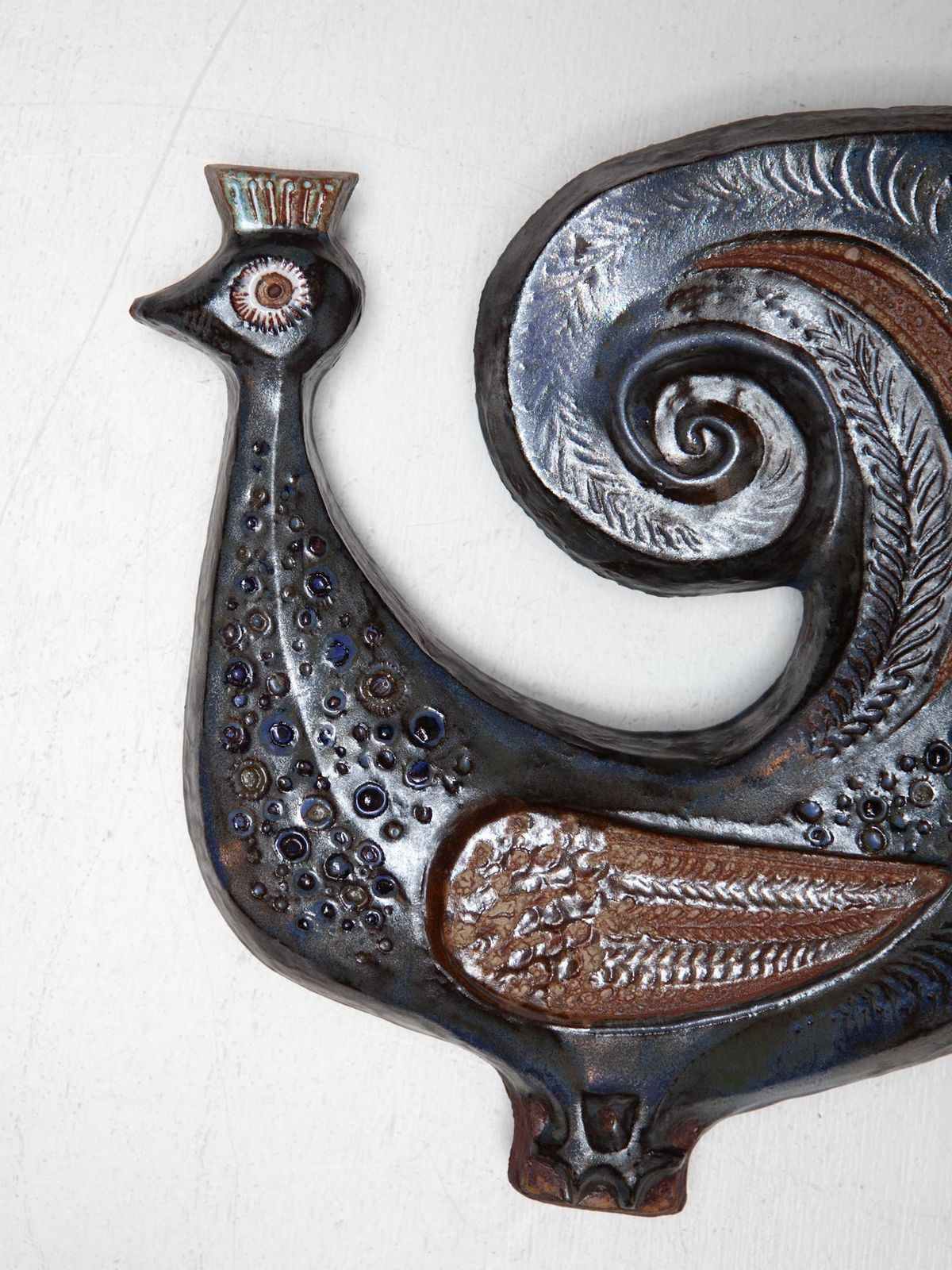 photo furniture Large Ceramic Peacock Designed By Elie Van Damme, 1960s, Belgium