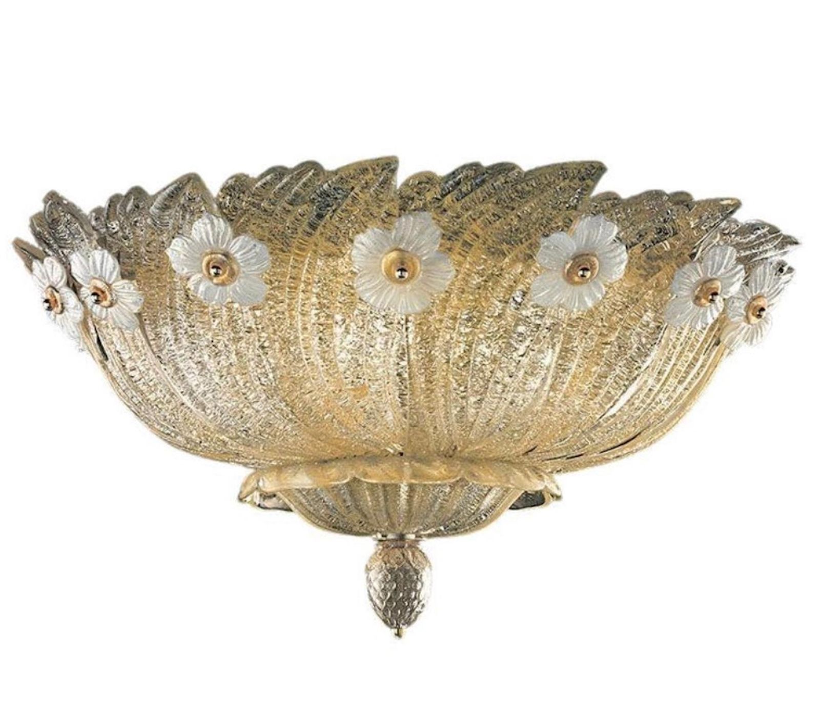 Pair Grand Hotel Ceilings Flush Mount By Barovier & Toso, Murano, 1980s photo Lighting