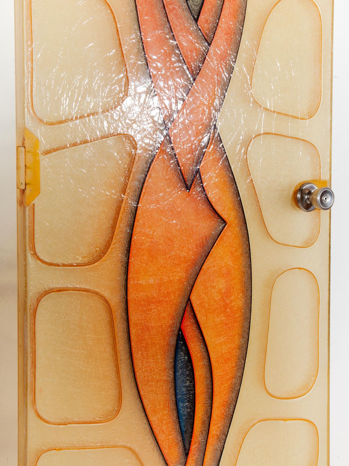 Set Of Two Fiber Glass Interior Doors With Stylized Figure, 1970s, Belgium photo buy