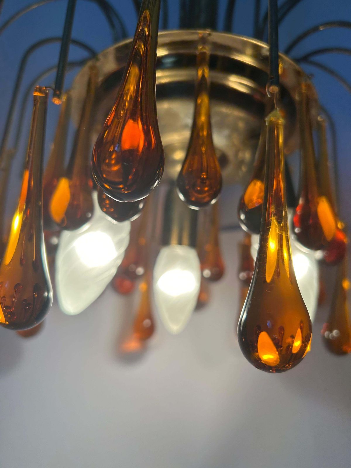 photo furniture Golden Sunset, Magnificent Murano Chandelier, 1980's