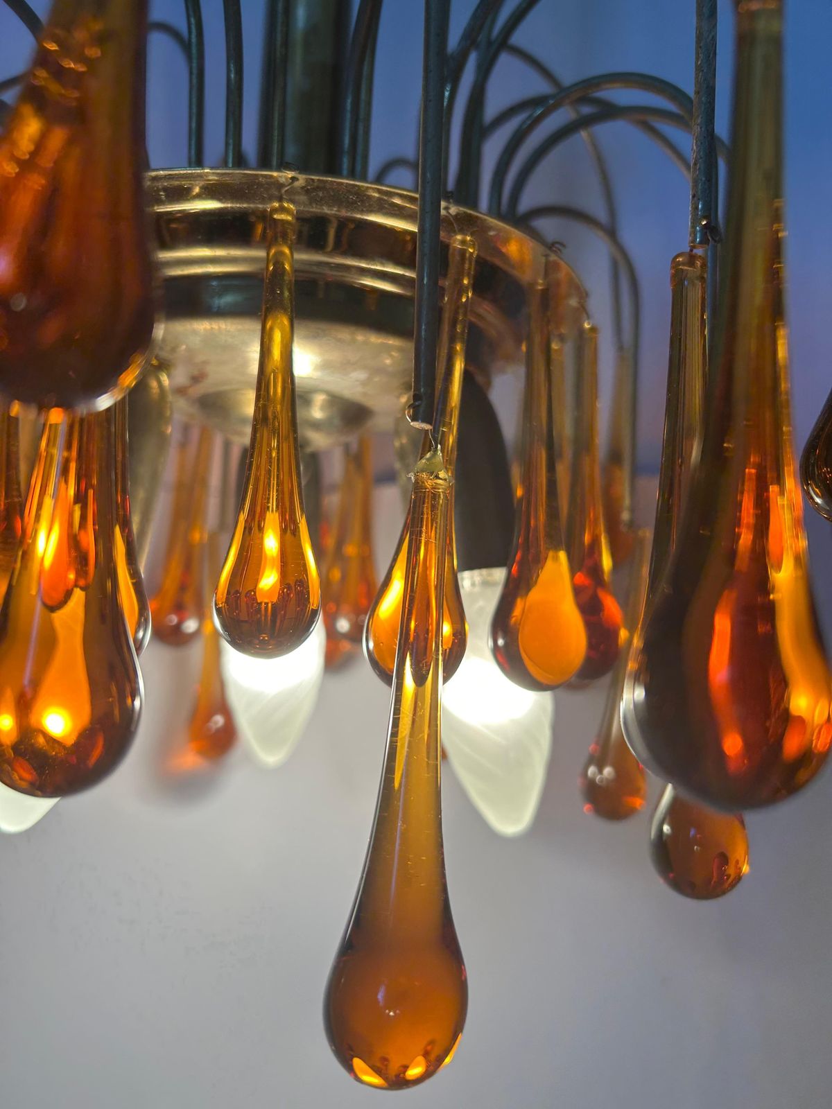 photo buy Golden Sunset, Magnificent Murano Chandelier, 1980's