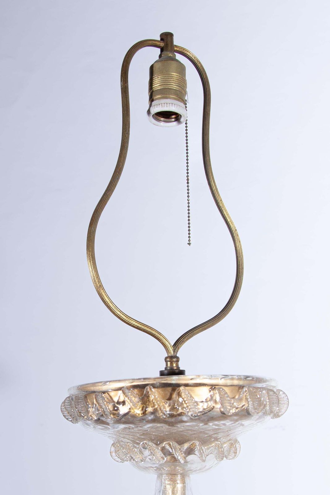 photo for sale Barovier & Toso Art Glass And Brass Murano Floor Lamp