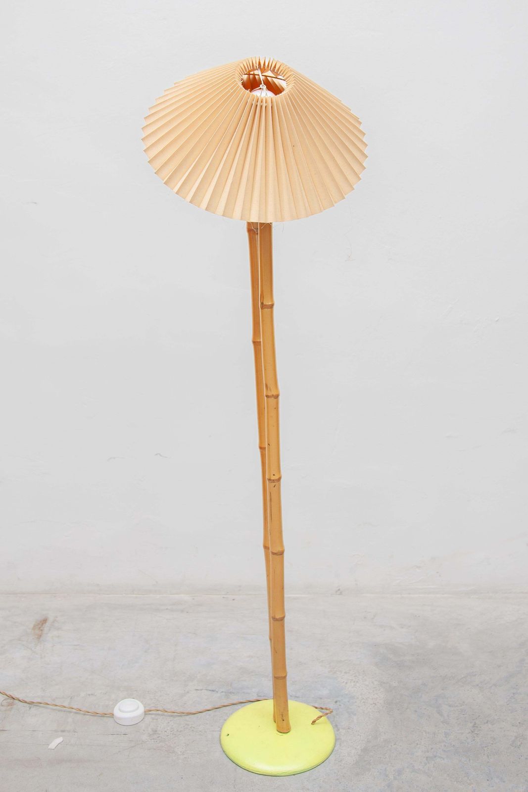 A 1950's French Bamboo Floor Lamp photo vintage