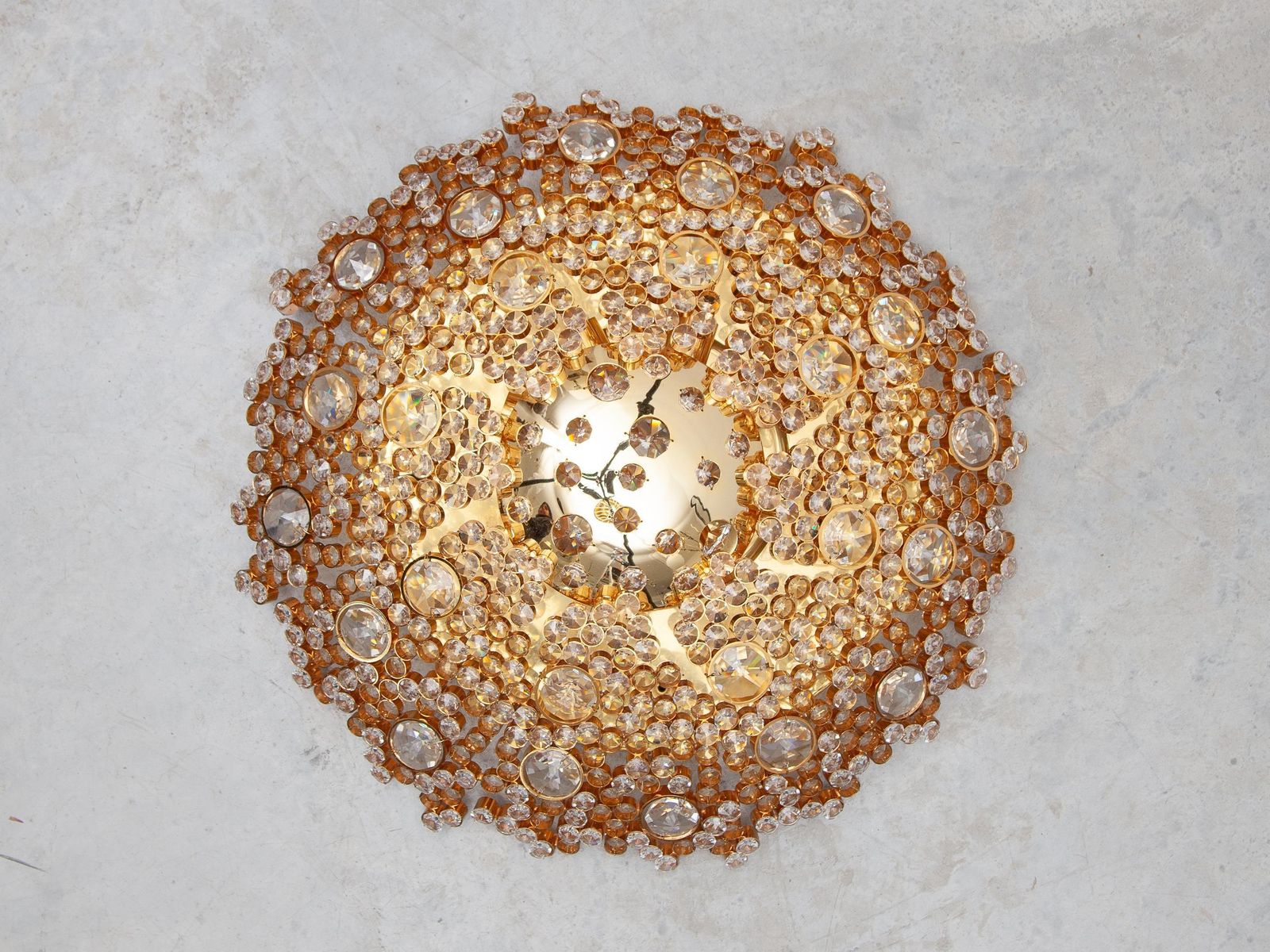 Palwa Jewel Like Faceted Crystals Ceiling Light, Wall Light, Set Of Two, Germany photo for sale