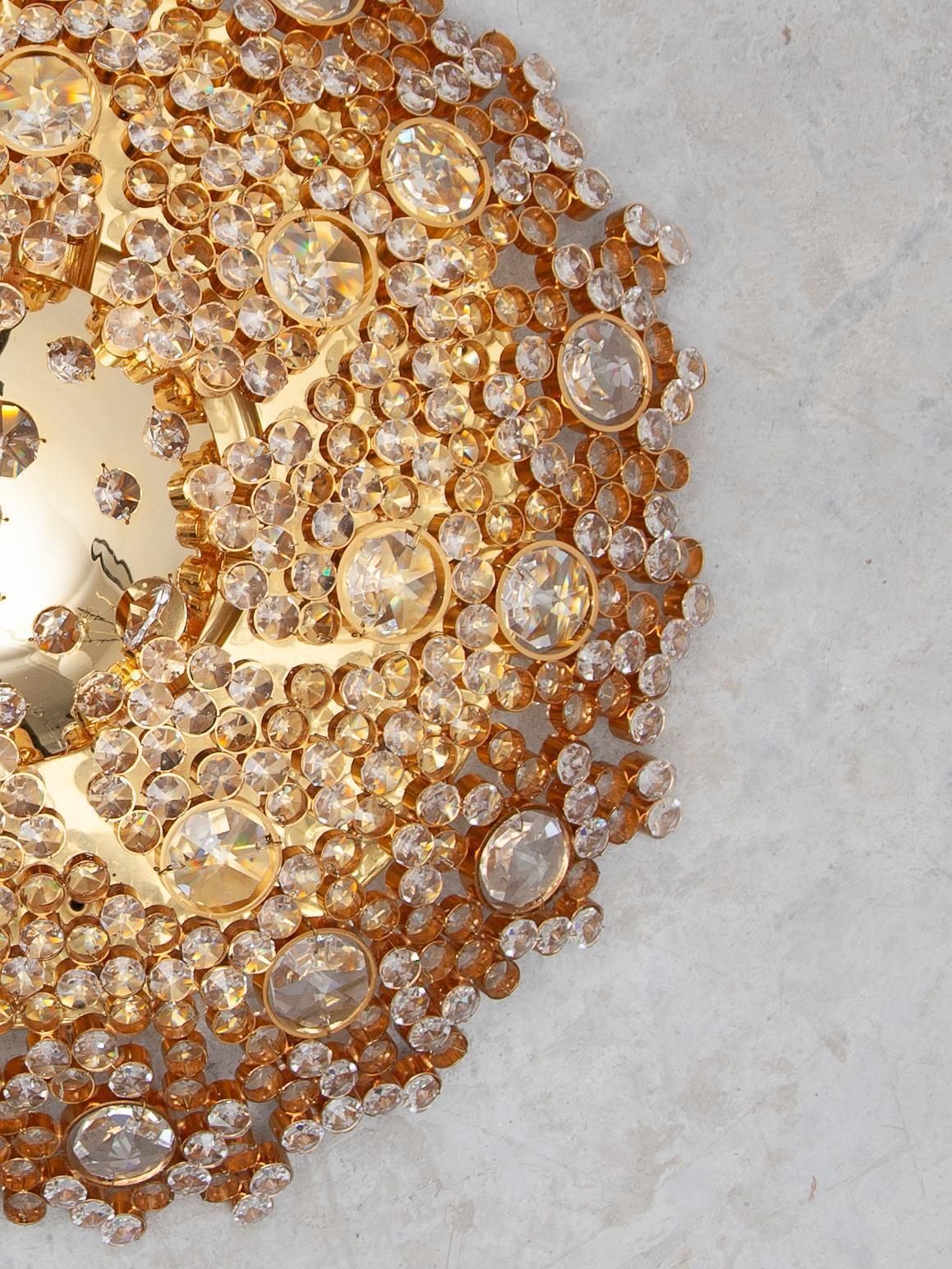 Palwa Jewel Like Faceted Crystals Ceiling Light, Wall Light, Set Of Two, Germany photo Lighting