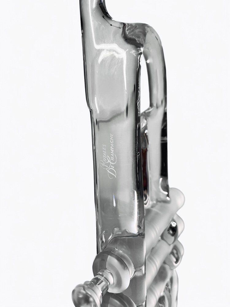 Crystal Glass Trumpet By Royales De Champagne, France photo Home Decor
