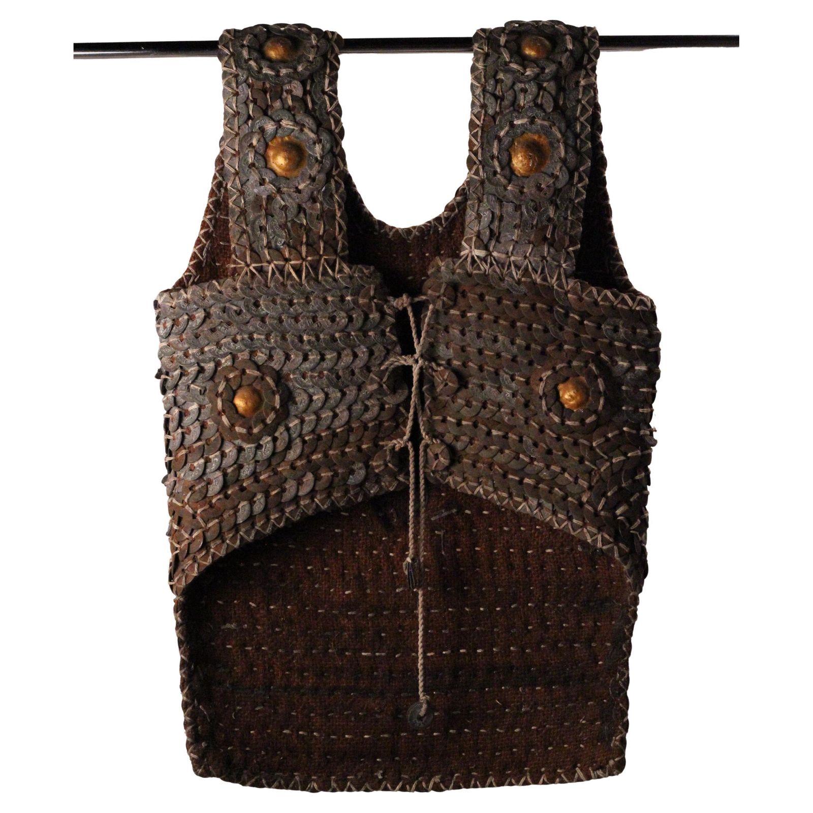 Indonesian Wild Boar Hunting Vest, Chinese Coin Armour, Lombok, Mid 20th Century photo vinterior