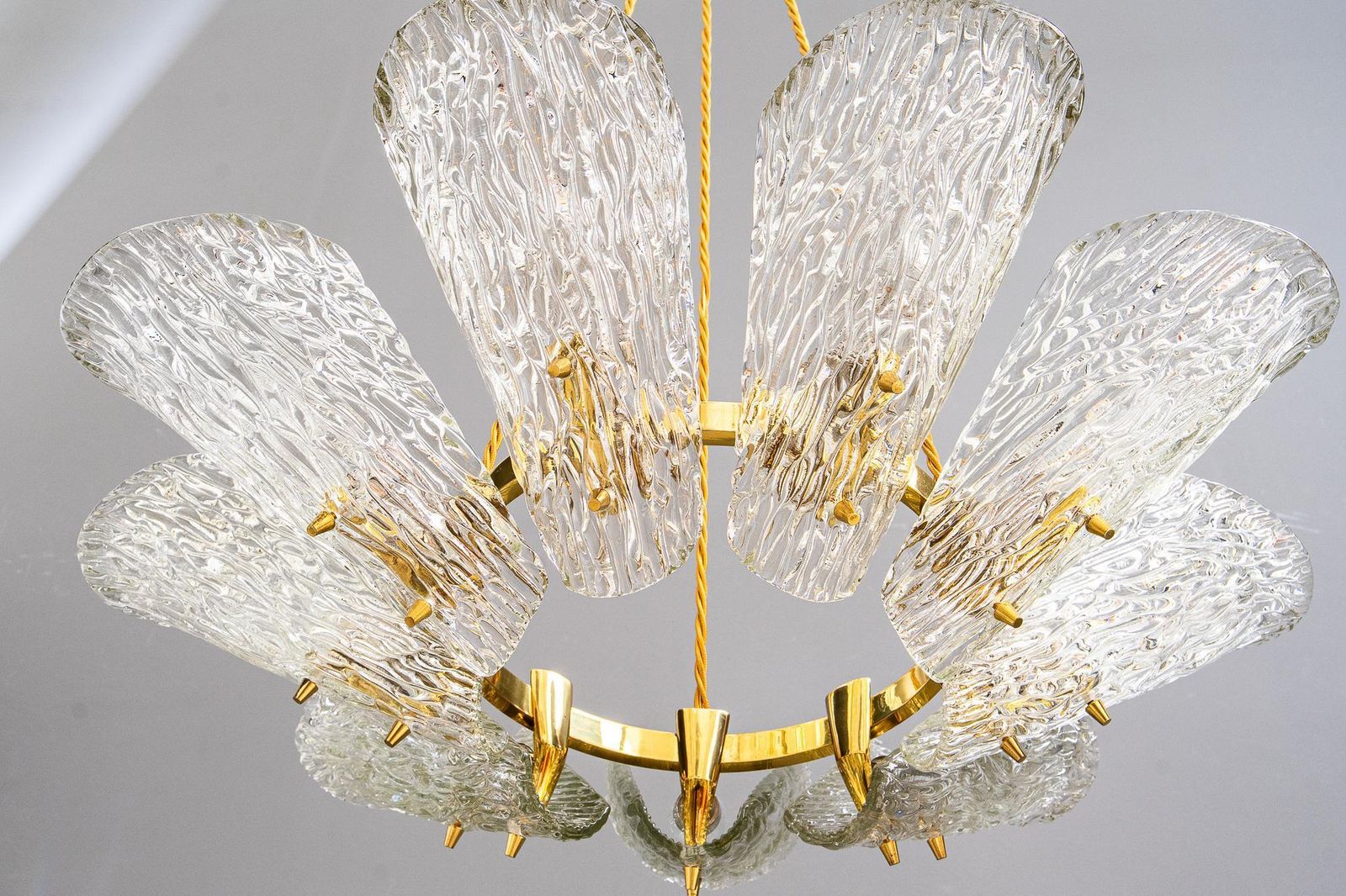 2475.0 Big Chandelier By J.T. Kalmar With Structure Glass Around 1950s photo