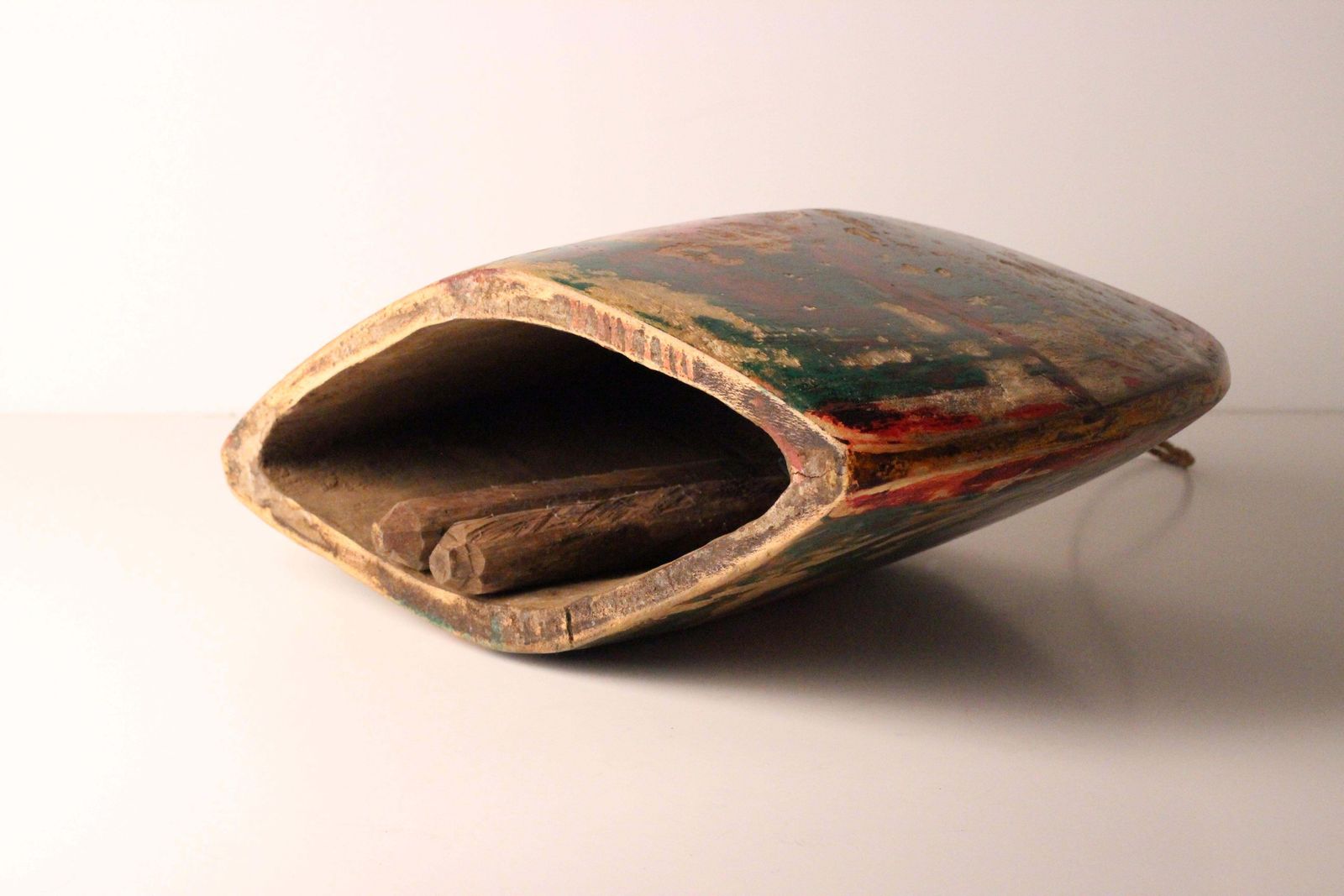 Indonesian Painted Buffalo, Cow Bell Decorative Folk Art Sculpture, Wall Art photo furniture
