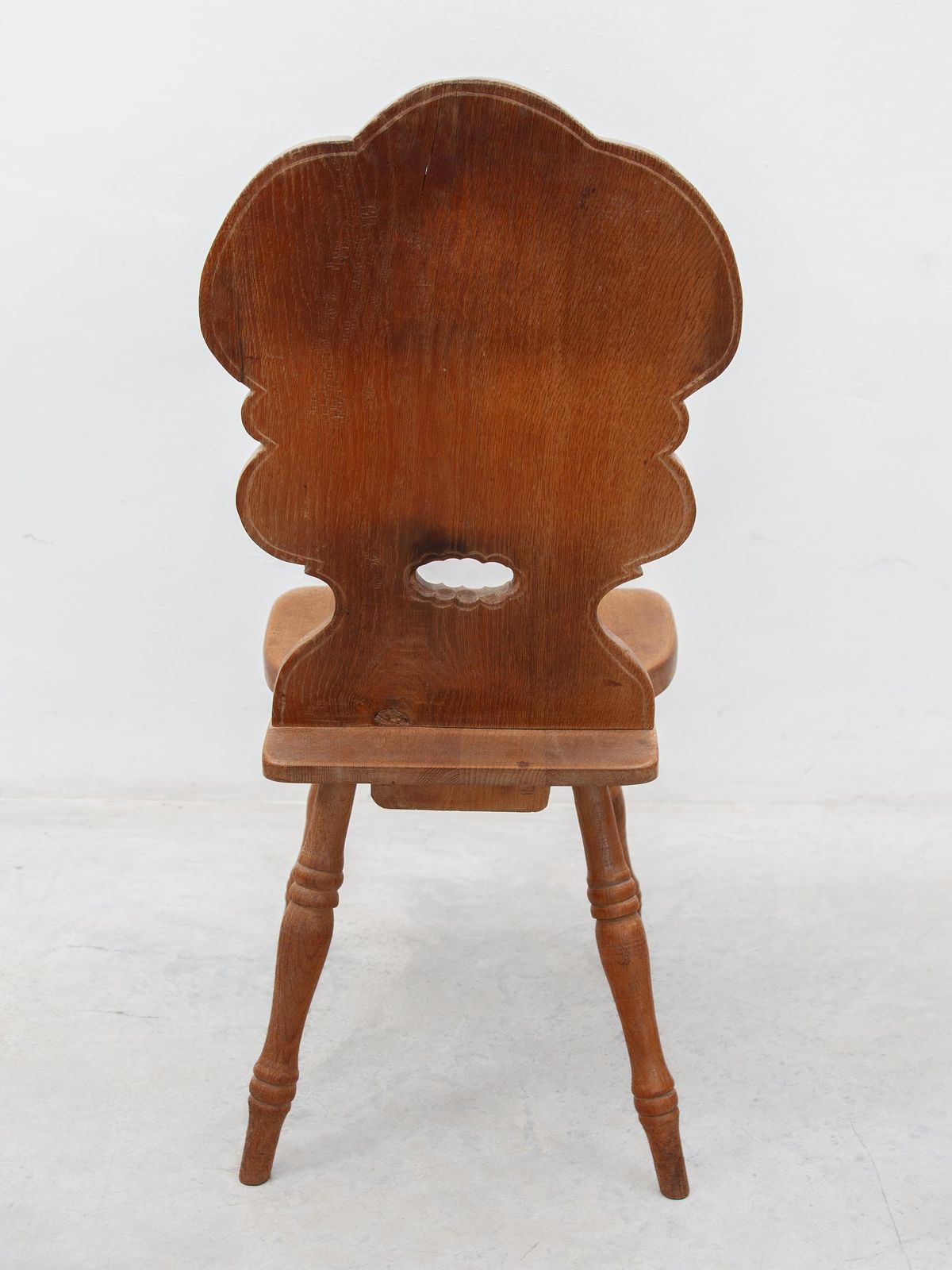 photo furniture A Brutalist Folk Art Alpine Set Of Four Chairs, France, 1930s