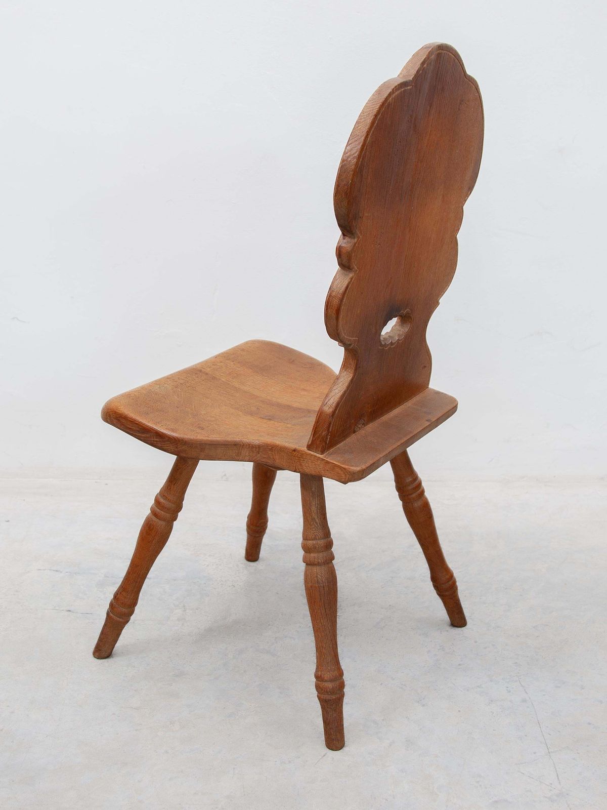 photo for sale A Brutalist Folk Art Alpine Set Of Four Chairs, France, 1930s
