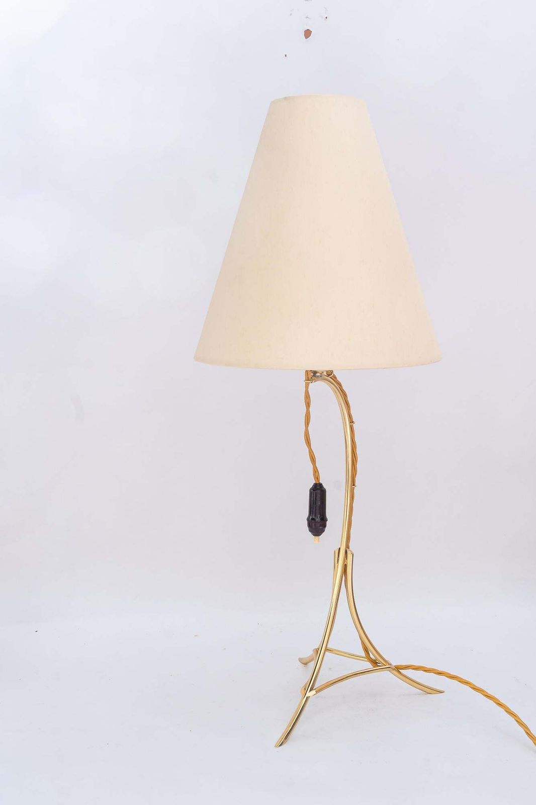 Big Table Lamp With Fabric Shade By Rupert Nikoll Vienna Around 1950s photo for sale