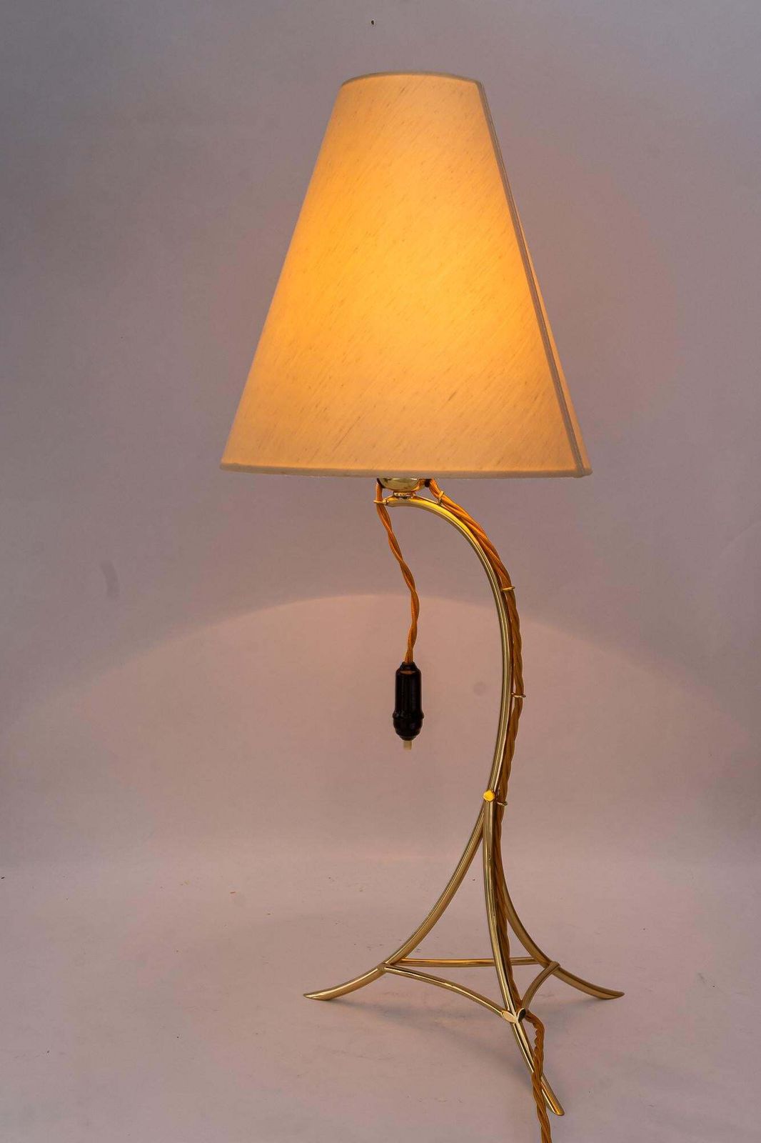 photo for sale Big Table Lamp With Fabric Shade By Rupert Nikoll Vienna Around 1950s