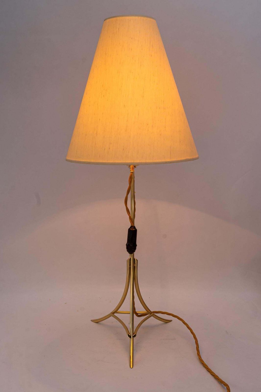 564.0 Big Table Lamp With Fabric Shade By Rupert Nikoll Vienna Around 1950s photo