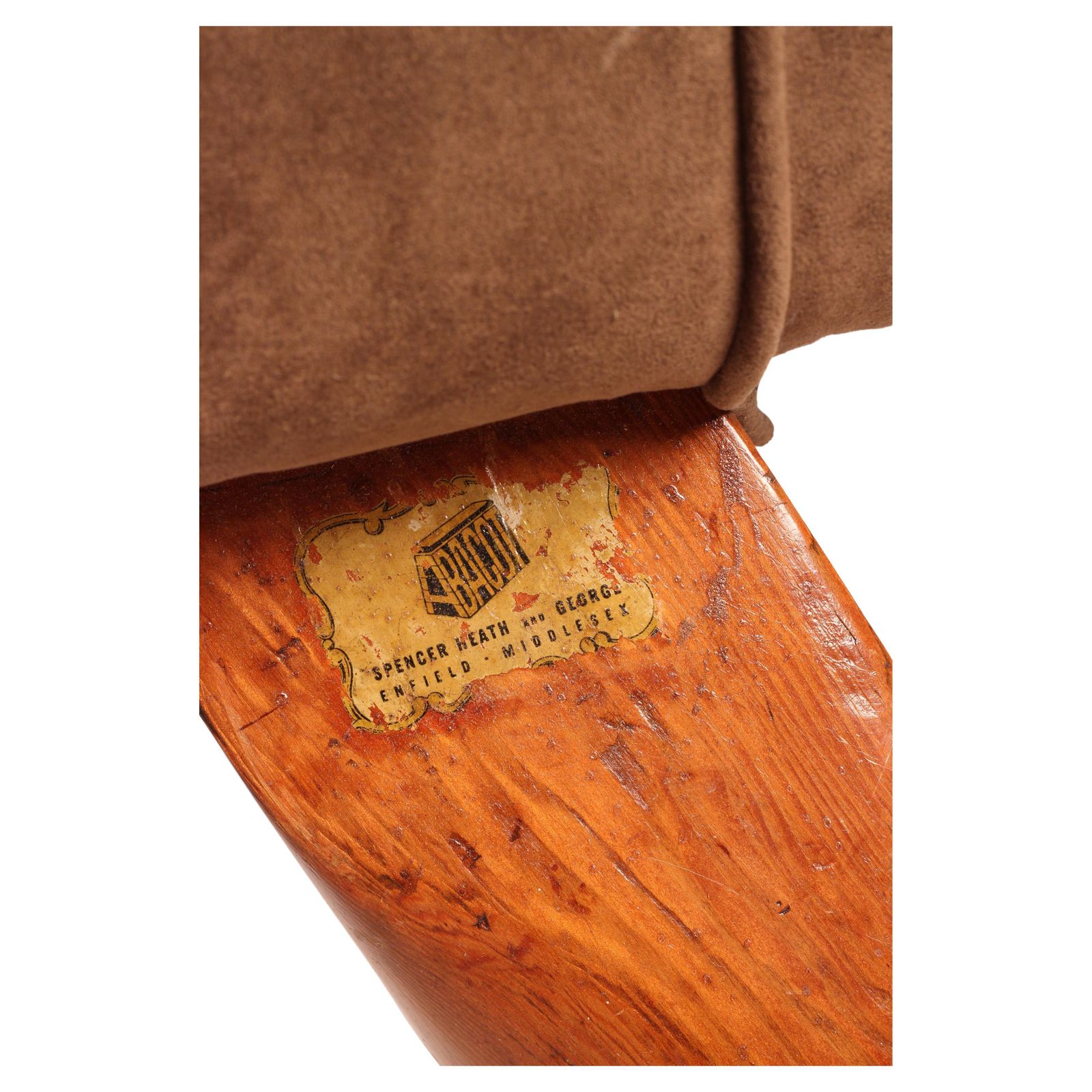 English Vintage Pommel Horse Reupholstered In Suede And Repurposed As A Bench photo buy