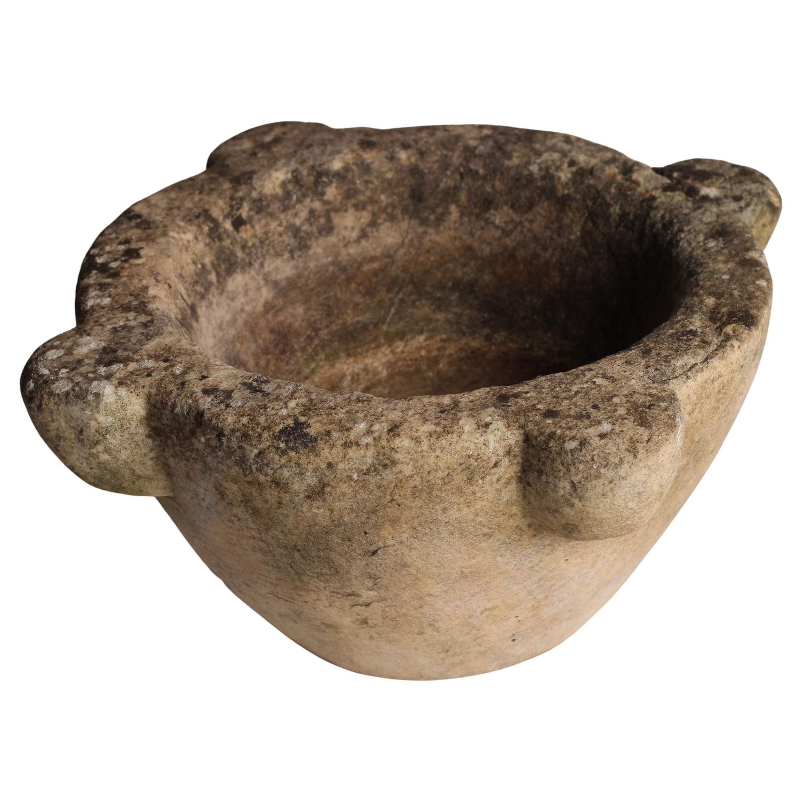 Home Decor Antique English Marble Mortar Bowl – Hand Carved Kitchen & Apothecary Vessel photo