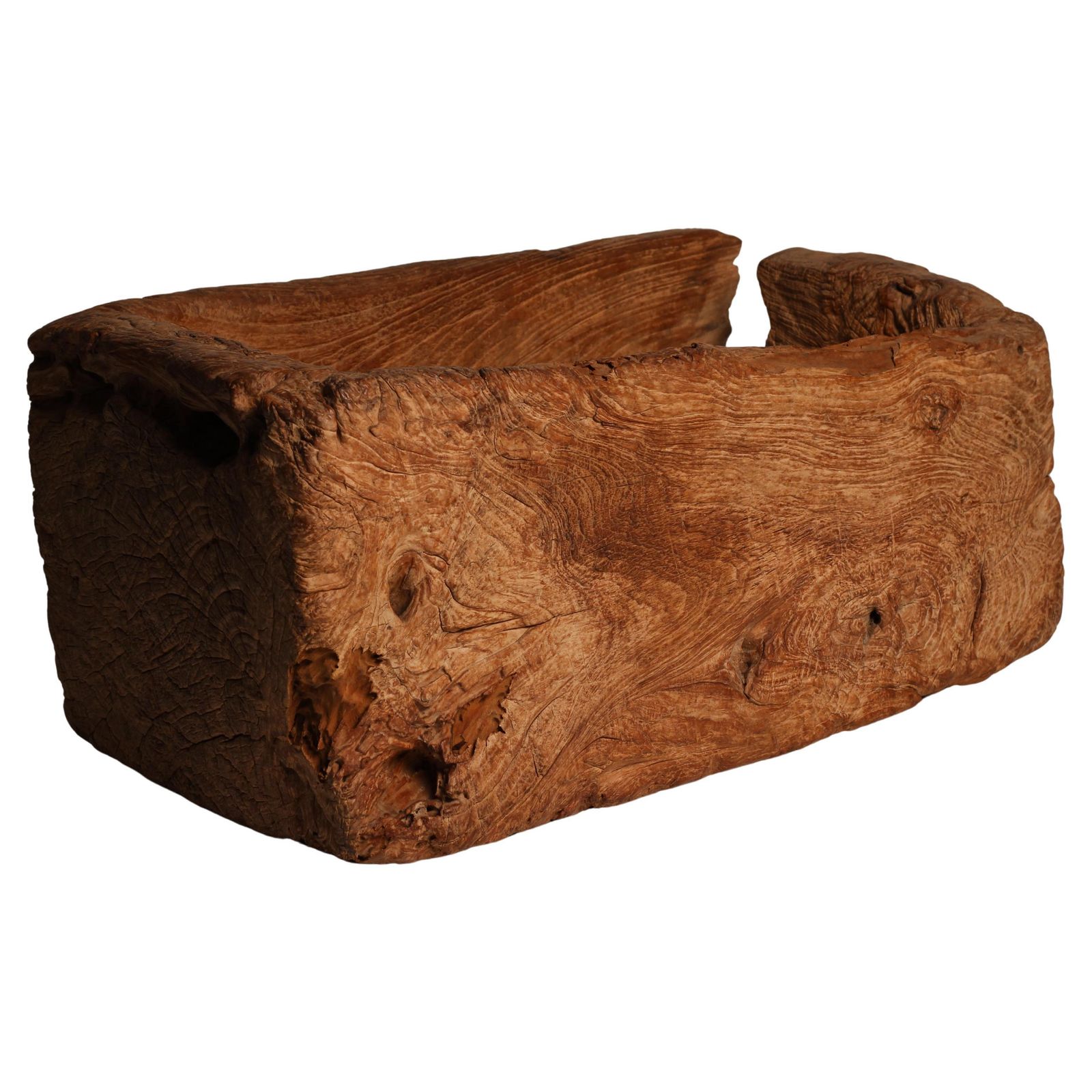 Wabi Sabi Primitive Wooden Trough – Hand Carved Lombok Vessel