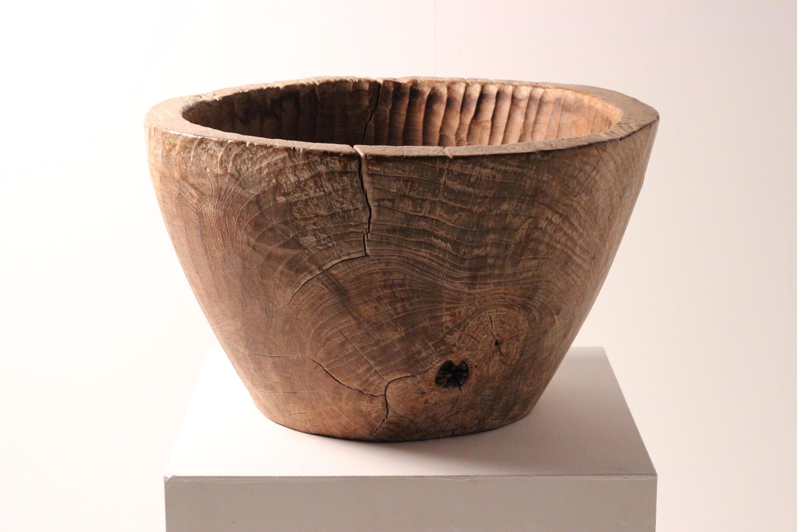 1529.0 Wabi Sabi Vintage Wooden Bowl, Lombok, Organic Sculptural Centerpiece photo