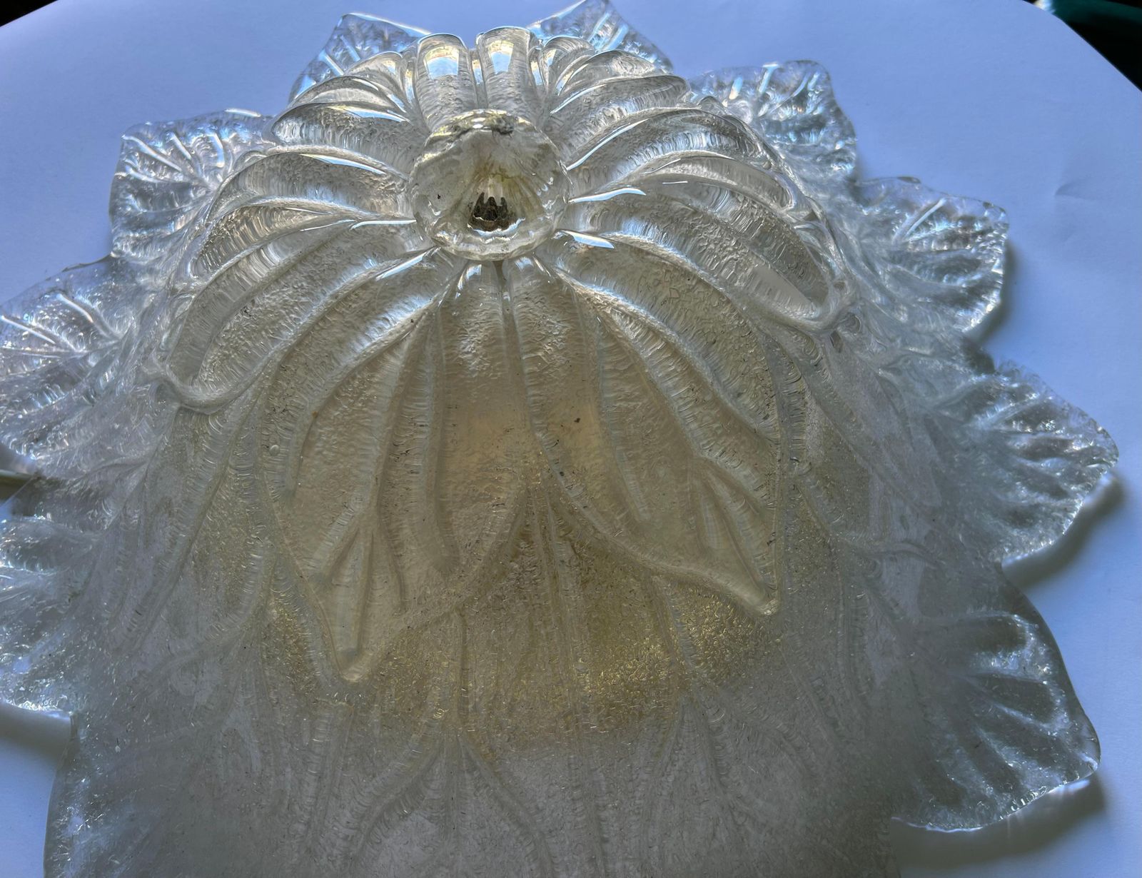 photo furniture Ice Queen, Murano Glass Ceiling Light And Pair Of Sconces, 1980's